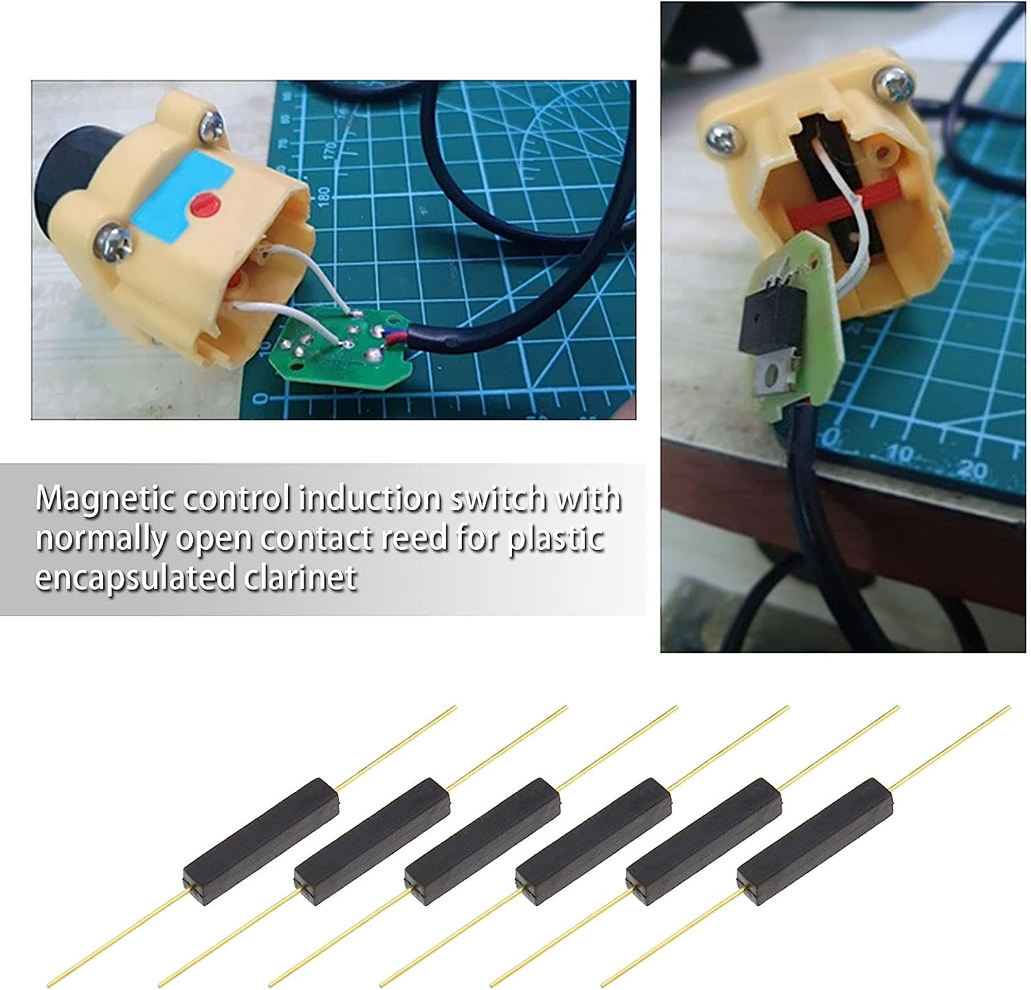 Emagtech 20Pcs Plastic Reed Switch Reed Contact Normally Open Magnetic Induction Switch image number 4