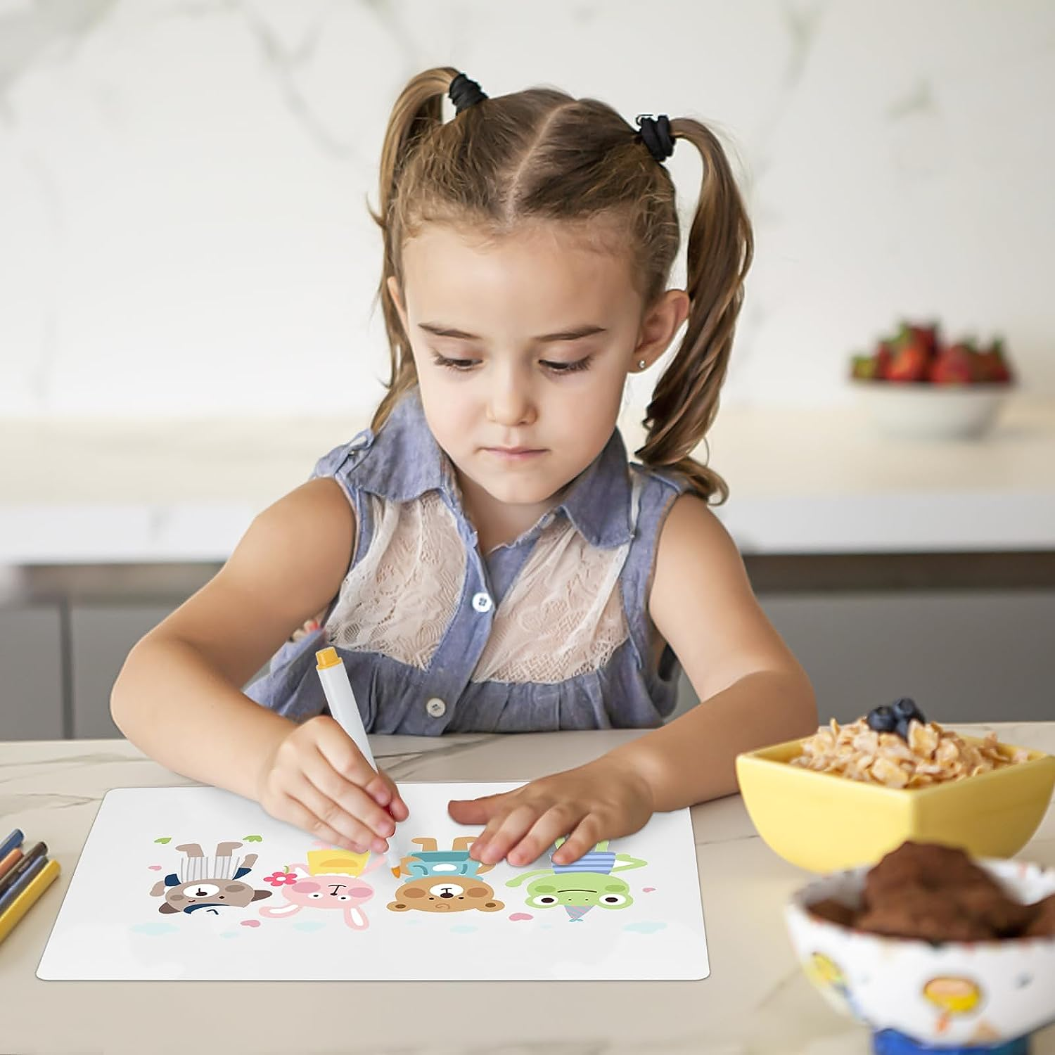 A4（11.6X8.2 Inch） 2 Pcs White Magnetic Dry Erase Whiteboard for Fridge,Small Fridge Message White Boards 8 Markers,1 Eraser,Grocery List Reminder Sticker image number 2