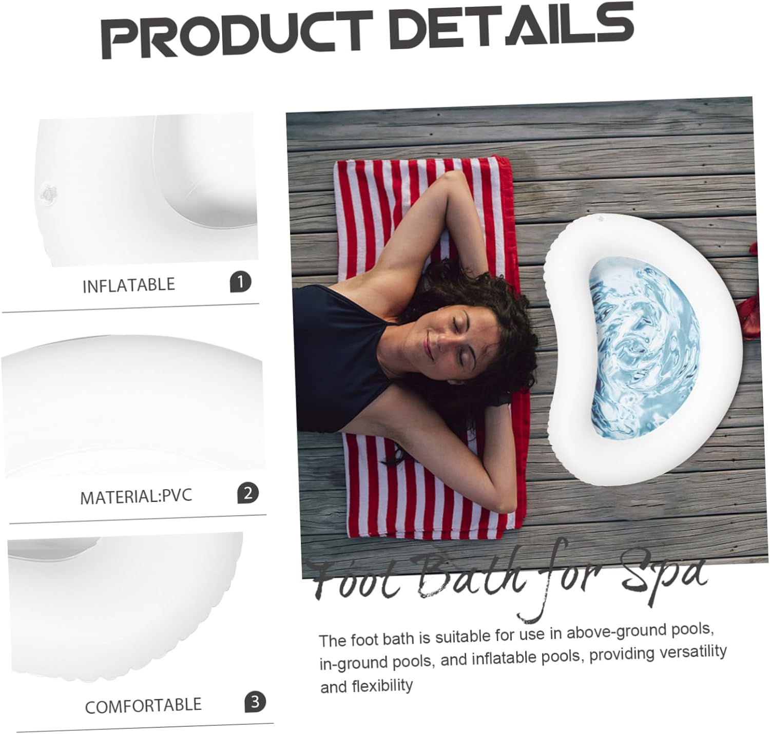 Totority Inflatable Spa Footbath Small Basin Foot Bath for Pool Entry Folding Foot Wash Basin Folding Foot Basin Foot Soaking Basin Camping Foldable Basin Collapsible Bath Cleaning Tool PVC