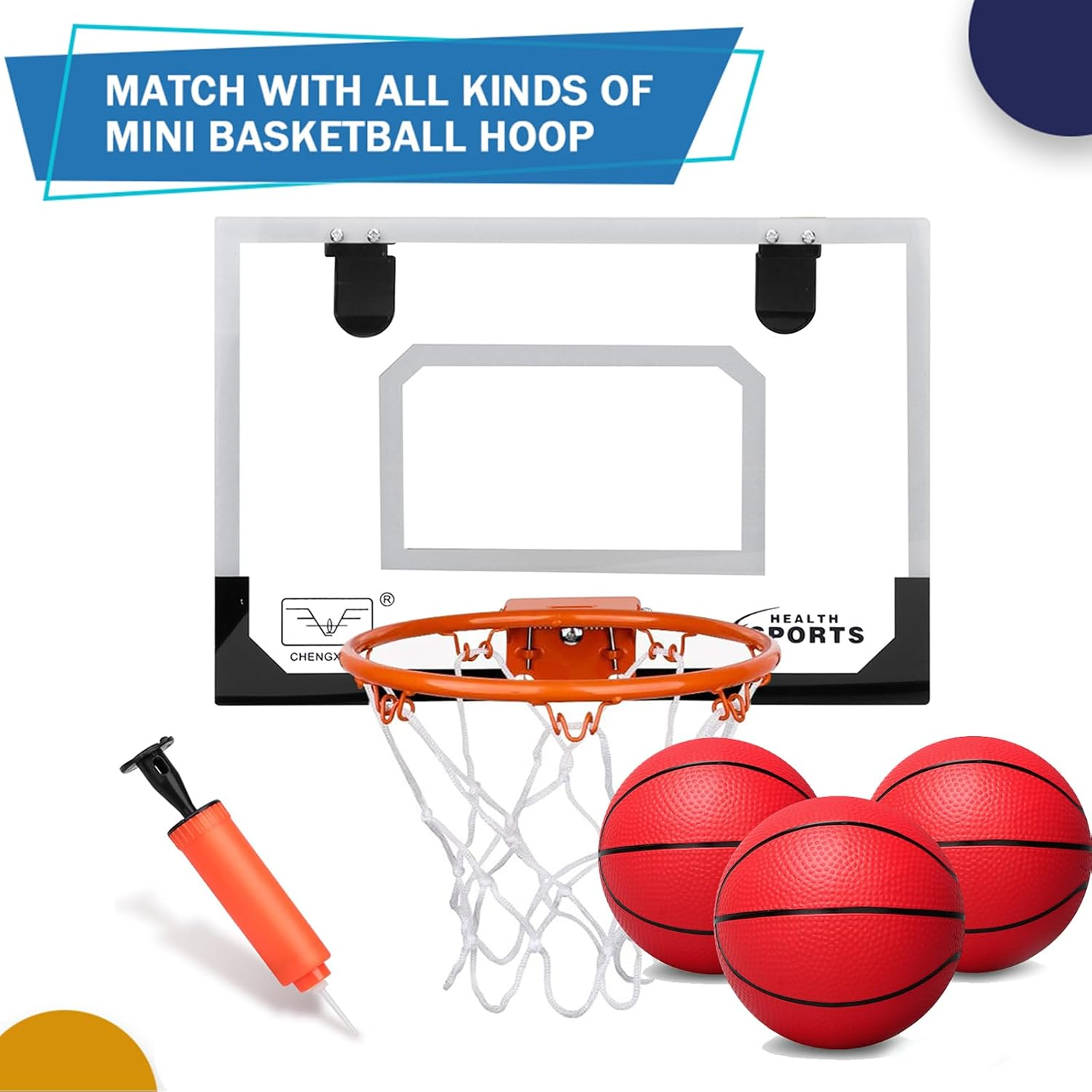 5 Inch PVC Mini Basketball for Indoor Hoops, Soft 5" Rubber Small Replacement Ball for over Door Hoop Sets, Little Balls for Adults & Kids image number 4