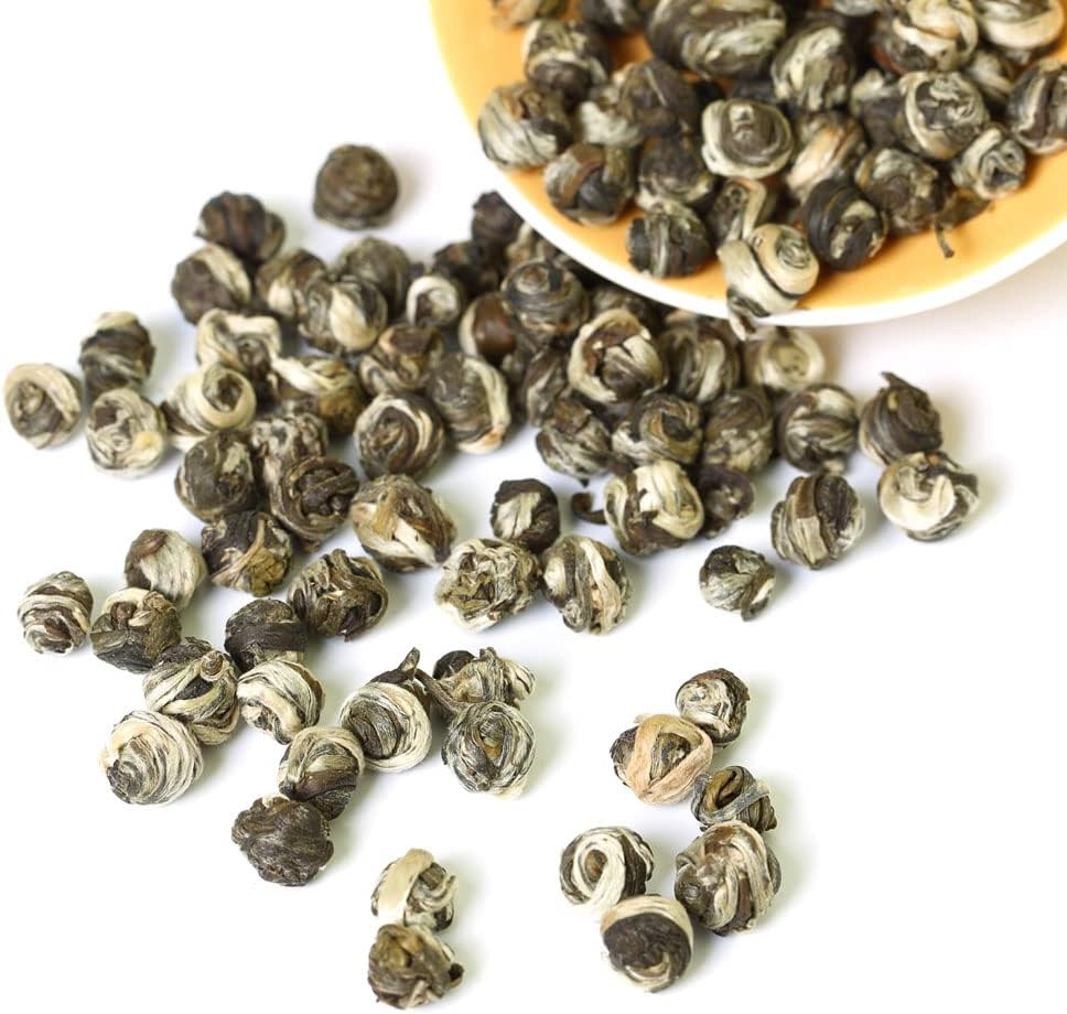 GOARTEA - Jasmine Dragon Pearls - 250G / 8.8Oz Nonpareil Supreme Grade - Jasmine Pearl Green Tea - Chinese Green Tea Loose Leaf