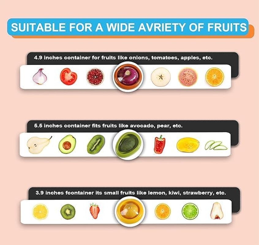 4 Pcs Silicone Fruit Storage Box,Fruit and Vegetable Anti-Oxidation Storage Box,Silicone Fruit and Vegetable Storage Containers Set for Fridge Keep Fresh