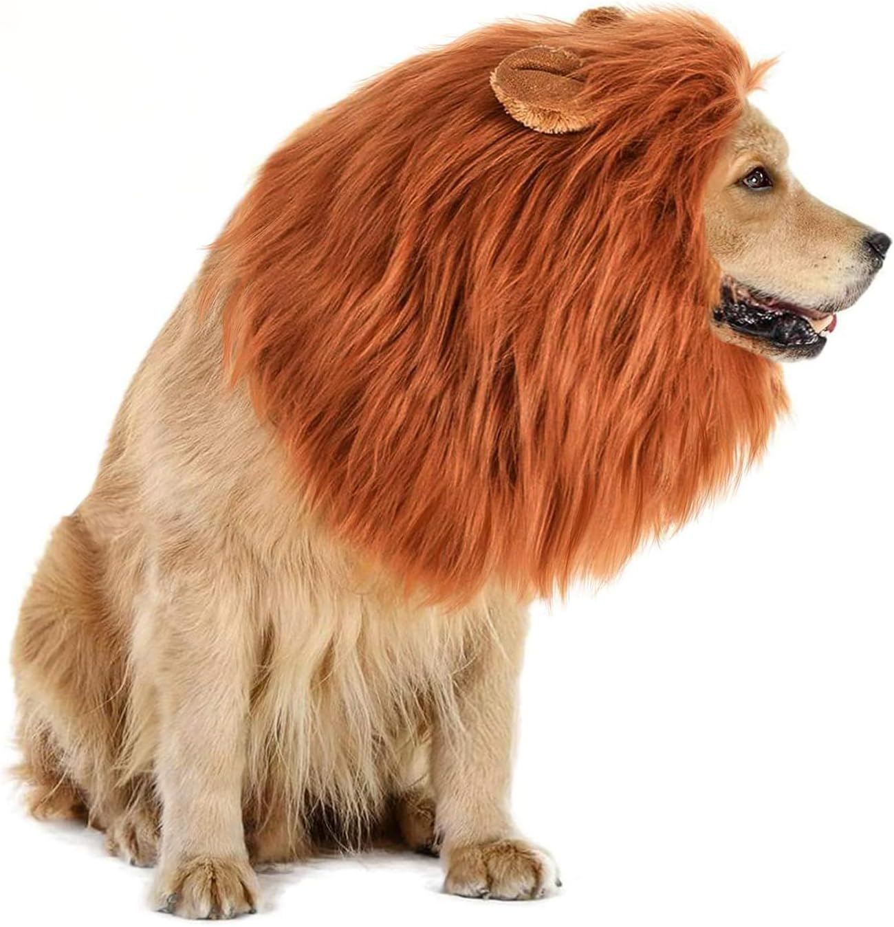 GALOPAR Lion Mane for Dogs Realistic Lion Wig Dog Lion Costume, Halloween Christmas Funny Dog Costumes Photo Shoots Entertainment, Suitable for Medium and Large Sized Dogs
