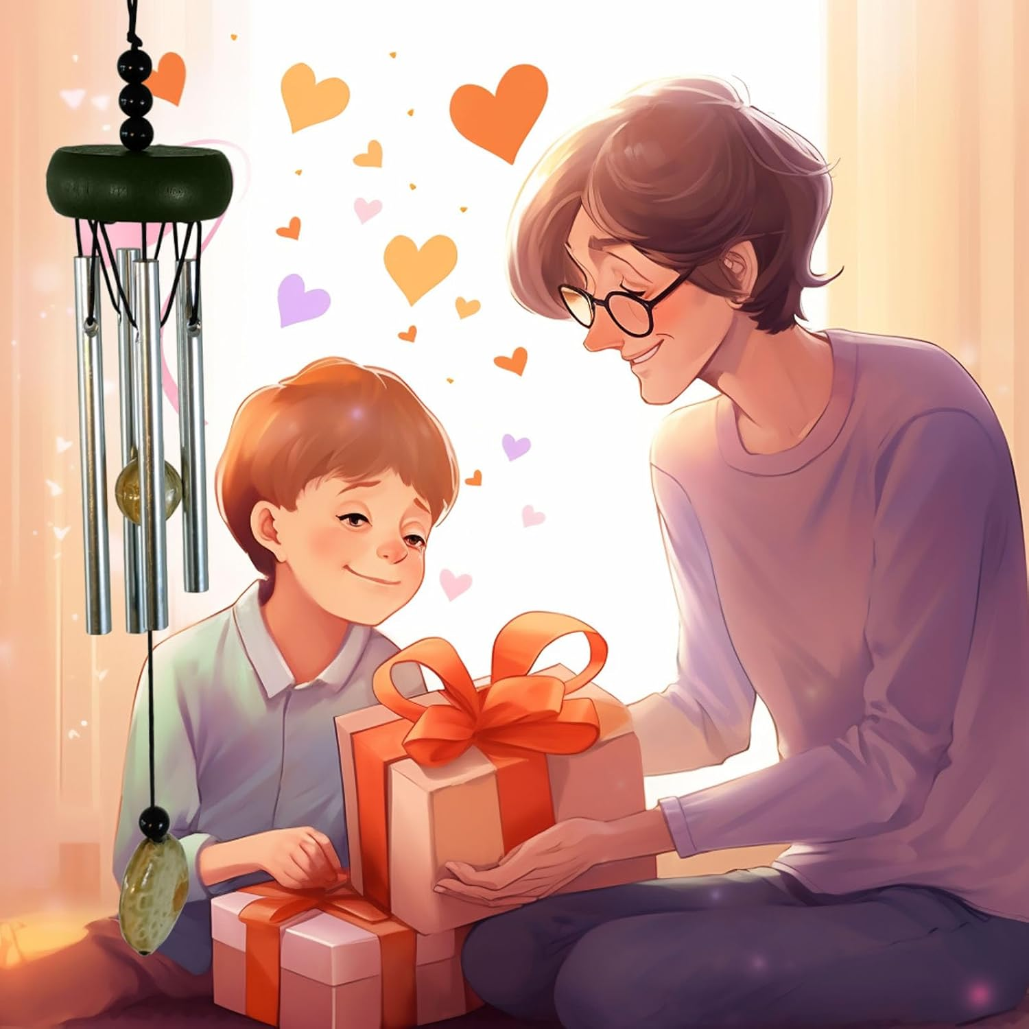 Mini Wind Chimes for Indoor,With Wind Catcher, Suitable as a Gift,Christmas Windchimes Indoors Gifts for Unisex (Dark_Green) image number 2