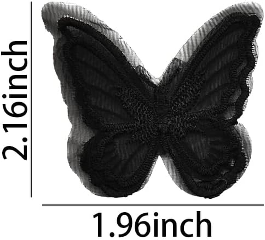 10Pcs Black Butterfly Hair Clips for Women Girls Halloween Lace Embroidery Butterfly Hair Barrettes for Thick Thin Hair Decorations for Party Prom Cosplay image number 5