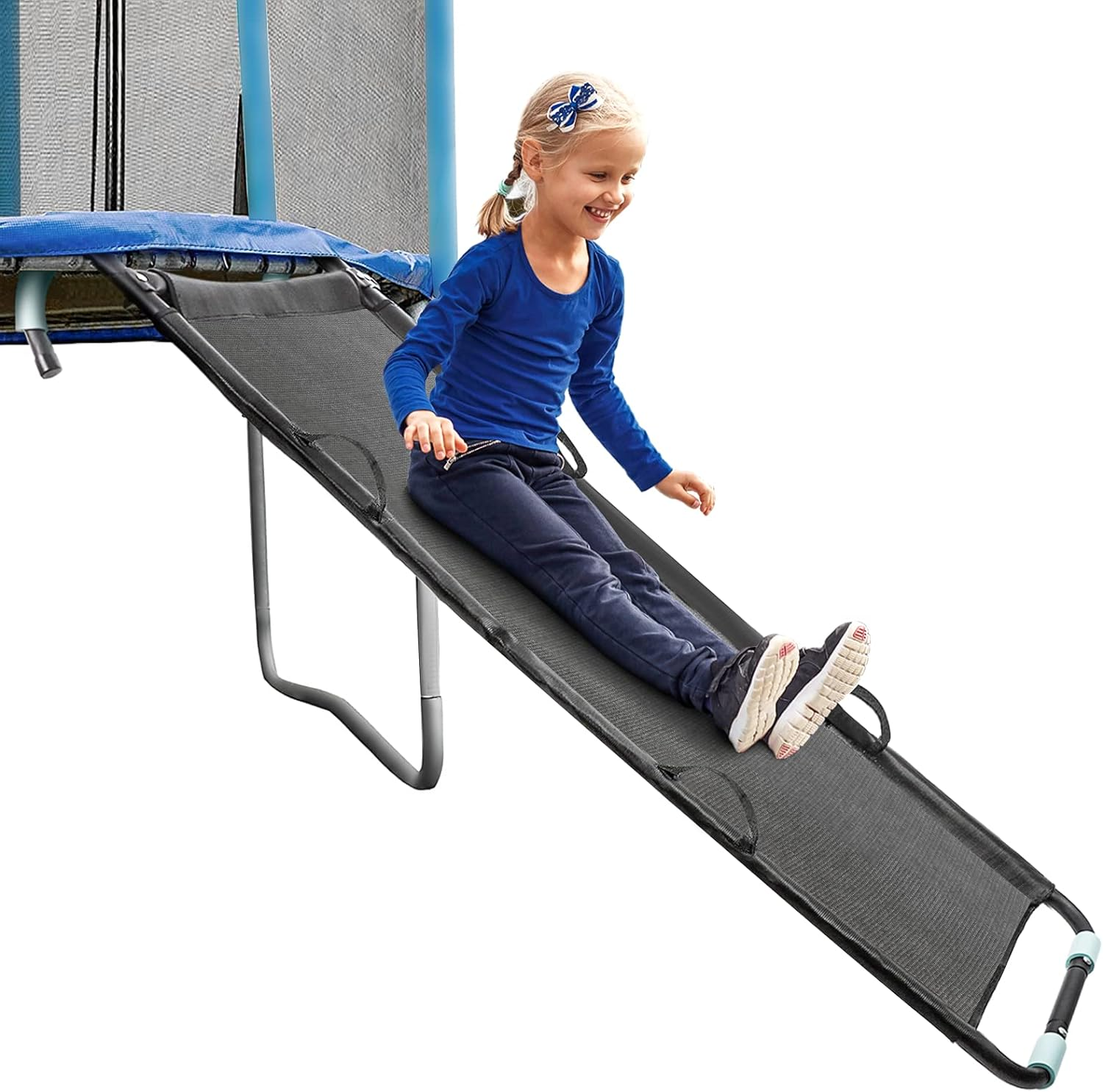 TANOSHII&reg; Universal Trampoline Slide with Handles, Safer than Ladder, Easy to Install, Fit All Kinds of Trampolines, Sturdy 20"X 60" Trampoline Slide for Kids Climb up & Slide Down image number 4