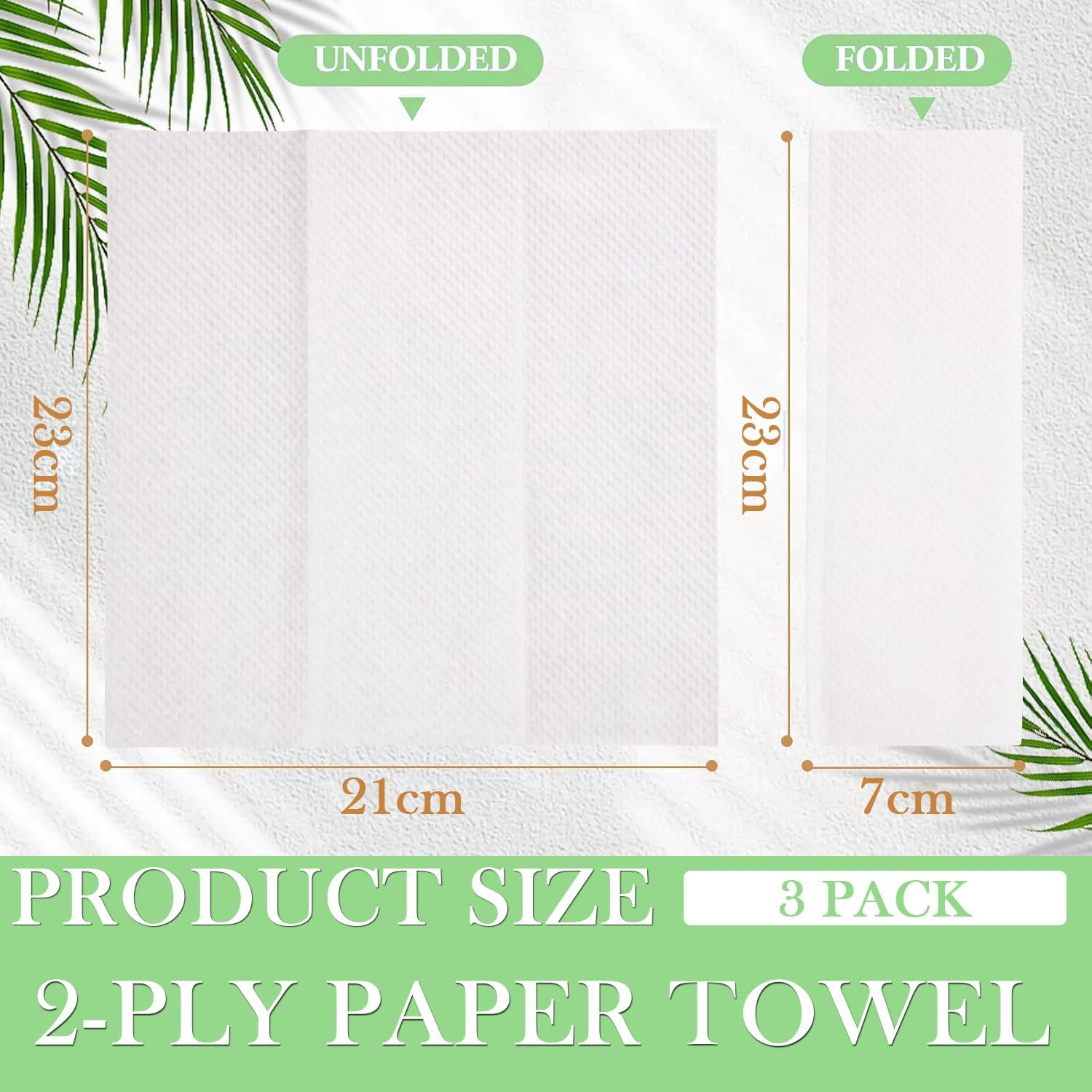 2 Ply Disposable Paper Hand Towel,Z Fold Strong White Soft Hand Towel 21&times;23Cm (1200 Total) image number 5