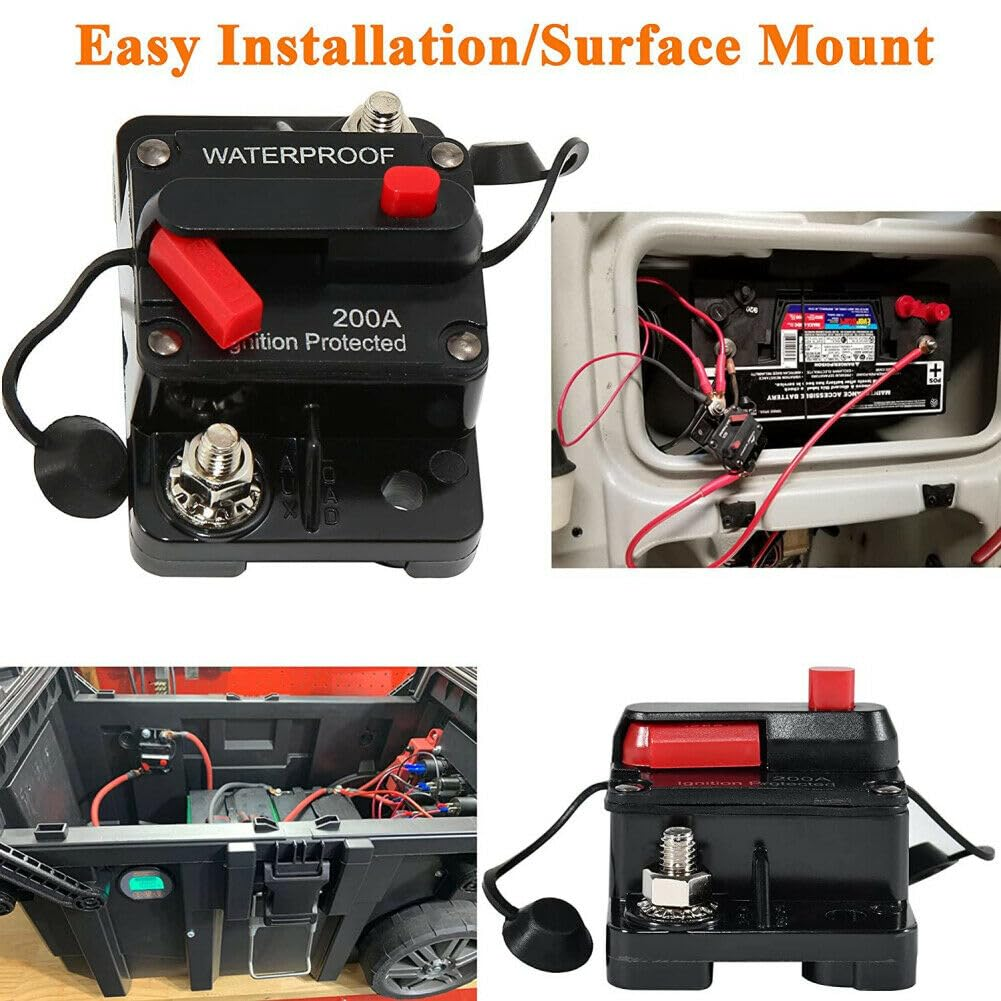 100 Amp Circuit Breaker,12V- 48V DC Circuit Breaker with Manual Reset Fuse for Trolling Motor Rv Marine Boat Vehicles System Protection Waterproof (100A) image number 5