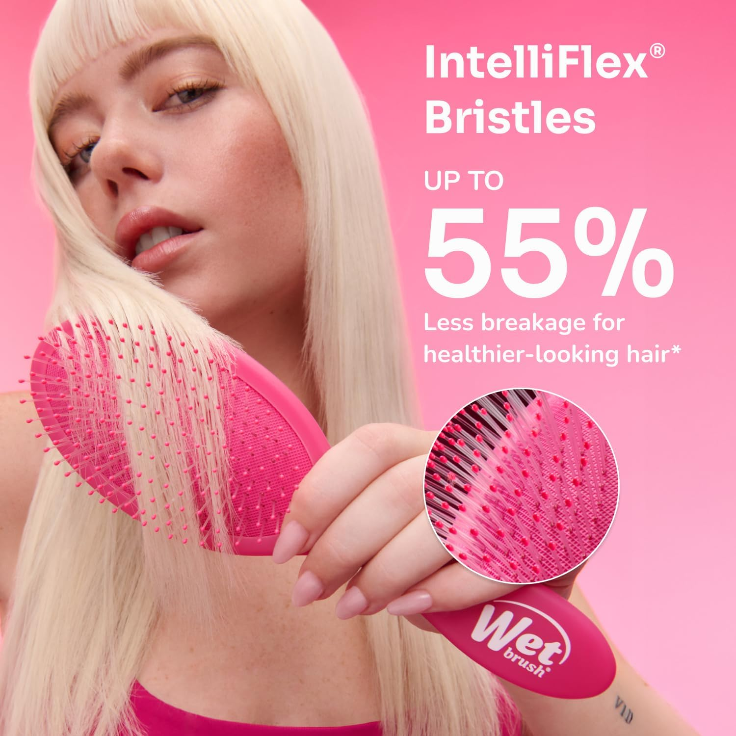Wet Brush Original Detangler, Peach (Tutti Fruity), Ultra-Soft Intelliflex Bristles Glide through Tangles, Detagnling Hair Brush, All Hair Types (Wet & Dry), Women & Men, Limited Edition image number 3