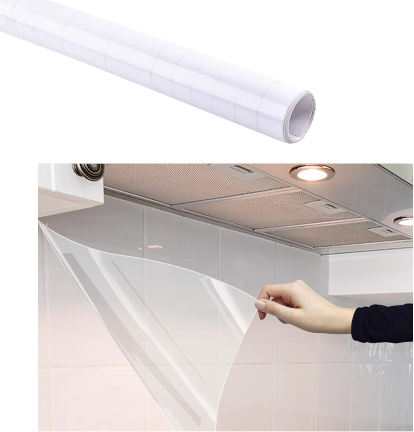 4Pcs Kitchen Oil Proof Wall Stickers Kitchen Backsplash Protection, Clear Contact Paper 16.5&times;39.4In, Self Adhesive Waterproof Sticker for Dining Room image number 2