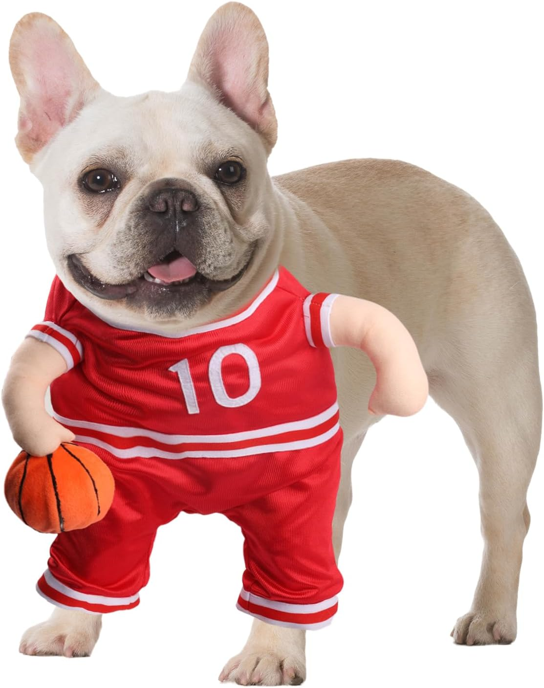 NACOCO Dog Basketball Player Costume &ndash; Ball Pet Halloween Costume Funny Dress up Sports Outfit Cosplay Clothes for Small Medium Large Dog Adjustable (L)