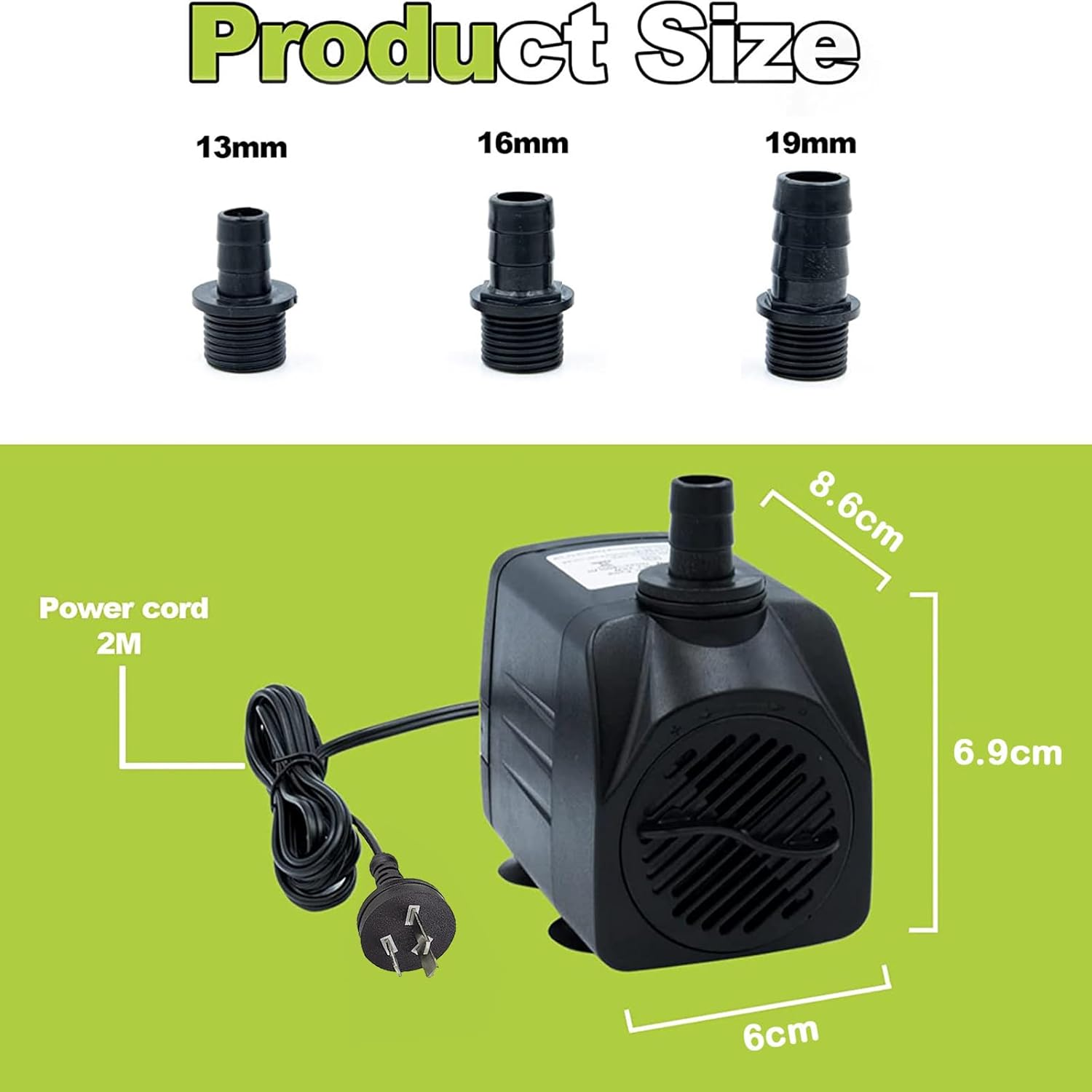 Submersible Pump, 25W Ultra Quiet Water Pump Small Submersible Pump for Fish Tank, 1800L/H Pond,Aquarium, Fountain, Statuary, Hydroponics image number 6