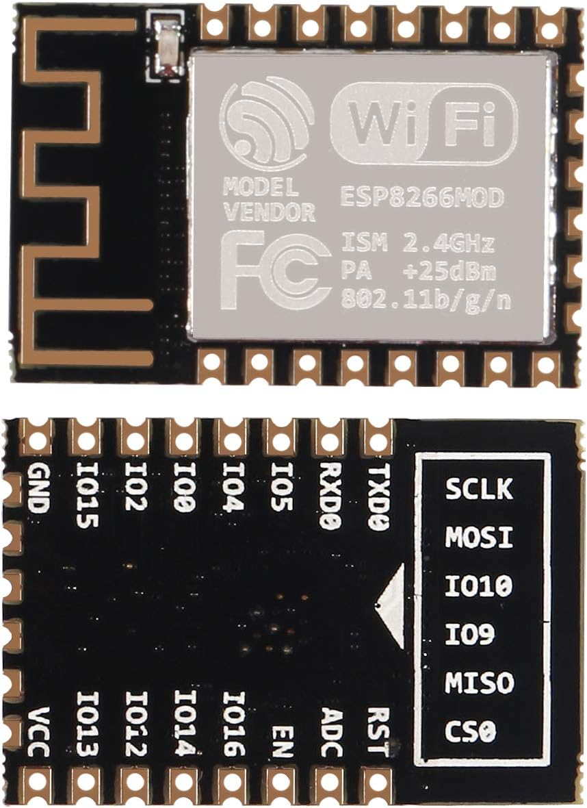 ESP8266 ESP-12F Wifi Serial Module Microcontroller 802.11N Module Wireless Transceiver Remote Port Network Development Board for Arduino Nodemcu Micropython (ESP-12F)