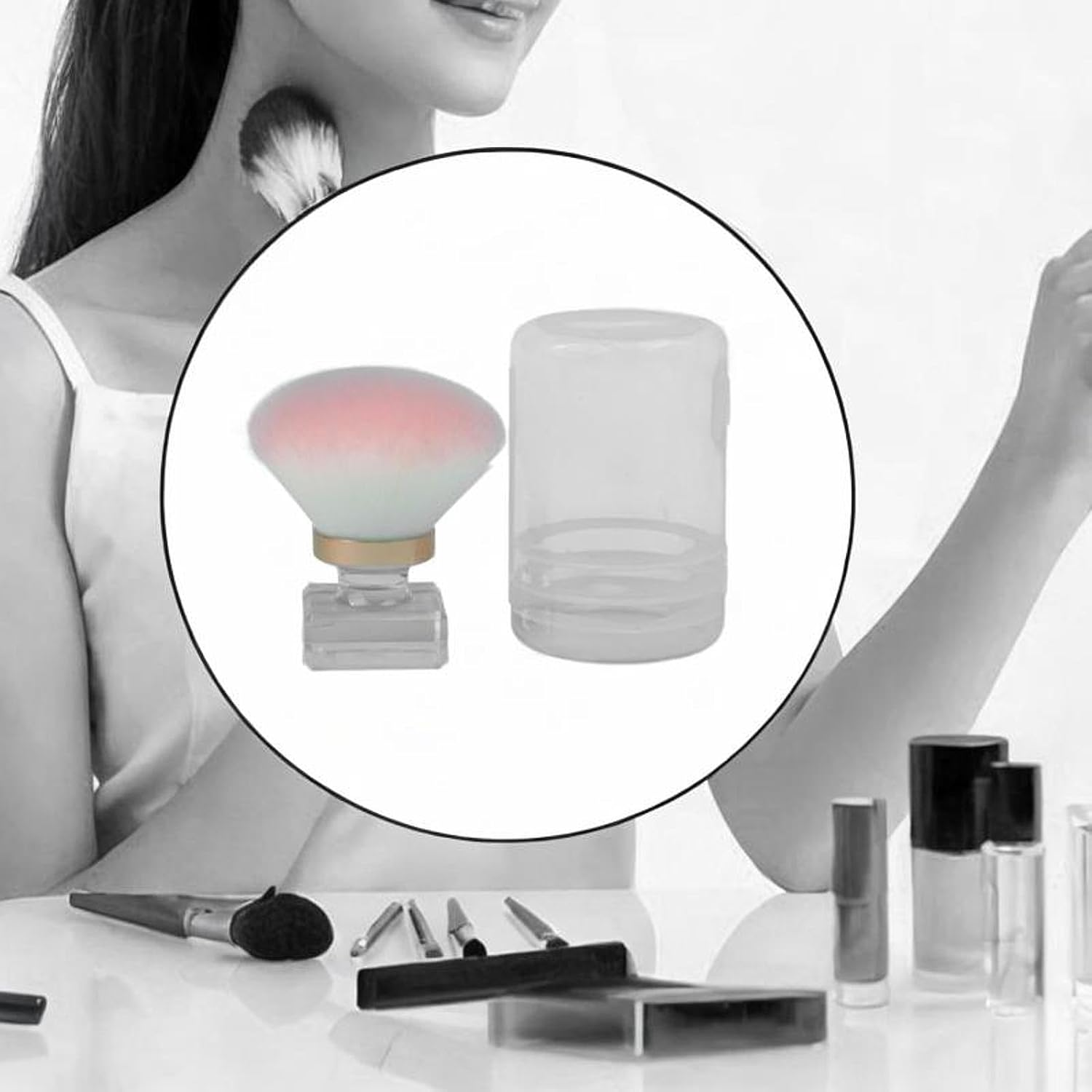 Nail Dust Brush, Soft Brush, Portable, Manicure, Cleaner Kabuki Cleaner Brush, Moving Brush with Dust with Nail Art, Mushroom Head image number 2