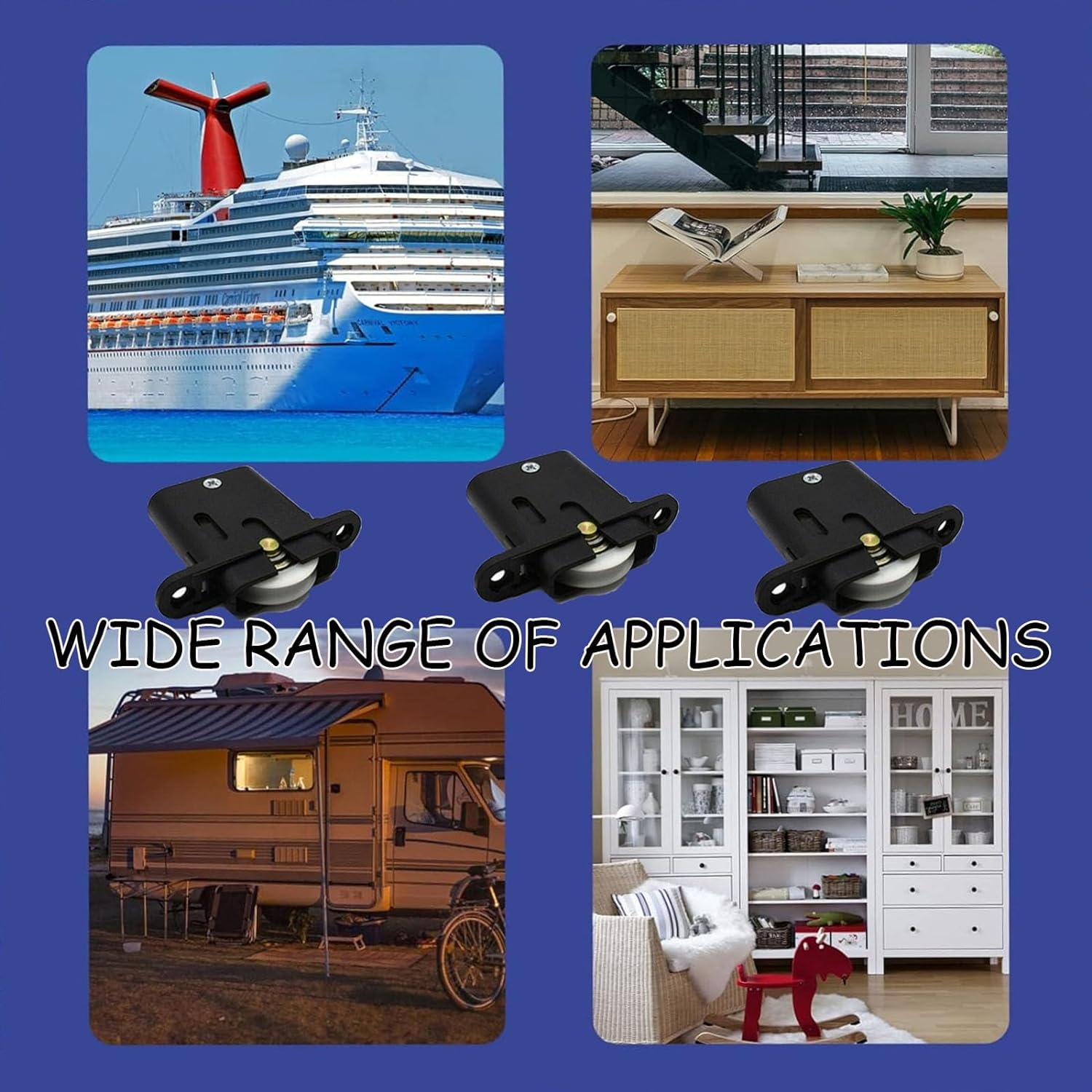 6PCS Furniture Pulley Sliding Security Screen Sliding Door Rollers Wheels Replacement Cabinet Pulley Accessories Hardware Supplies(Black) image number 1