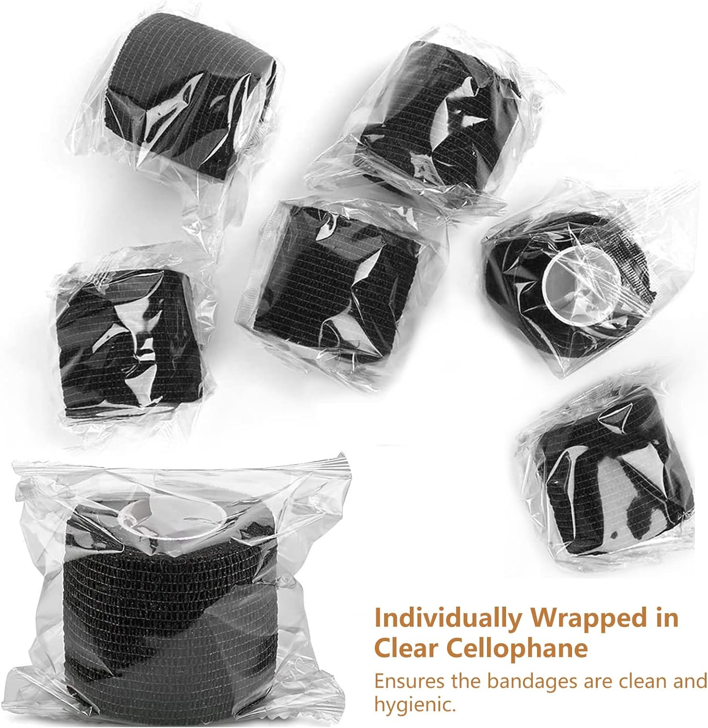 Cohesive Bandage Valuehall 12 Rolls Non-Woven Elastic Bandage Breathable Cohesive Wrap Bandage Waterproof Self Adhesive Bandage First Aid Tape Vet Wrap for Relieve Swelling and Pain V3C09 image number 2