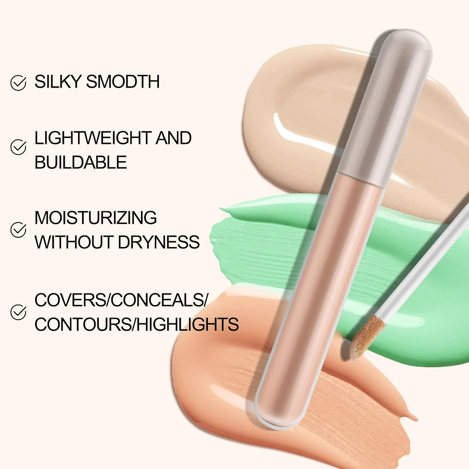 3Pcs Concealer Stick Set,Full Coverage,Lightweight Liquid Stick,Waterproof under Eye Concealer Stick for Dark Circles,Blemishes,Aging Spots,Acne,Freckles image number 5