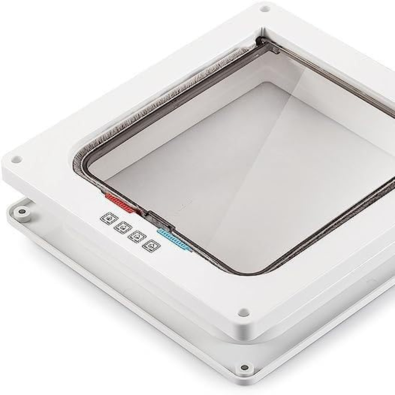 Lockable Cat Flap, Easy Installation in UPVC Doors, and Wooden Doors Two-Way Entrance and Exit (White, One Size) image number 2