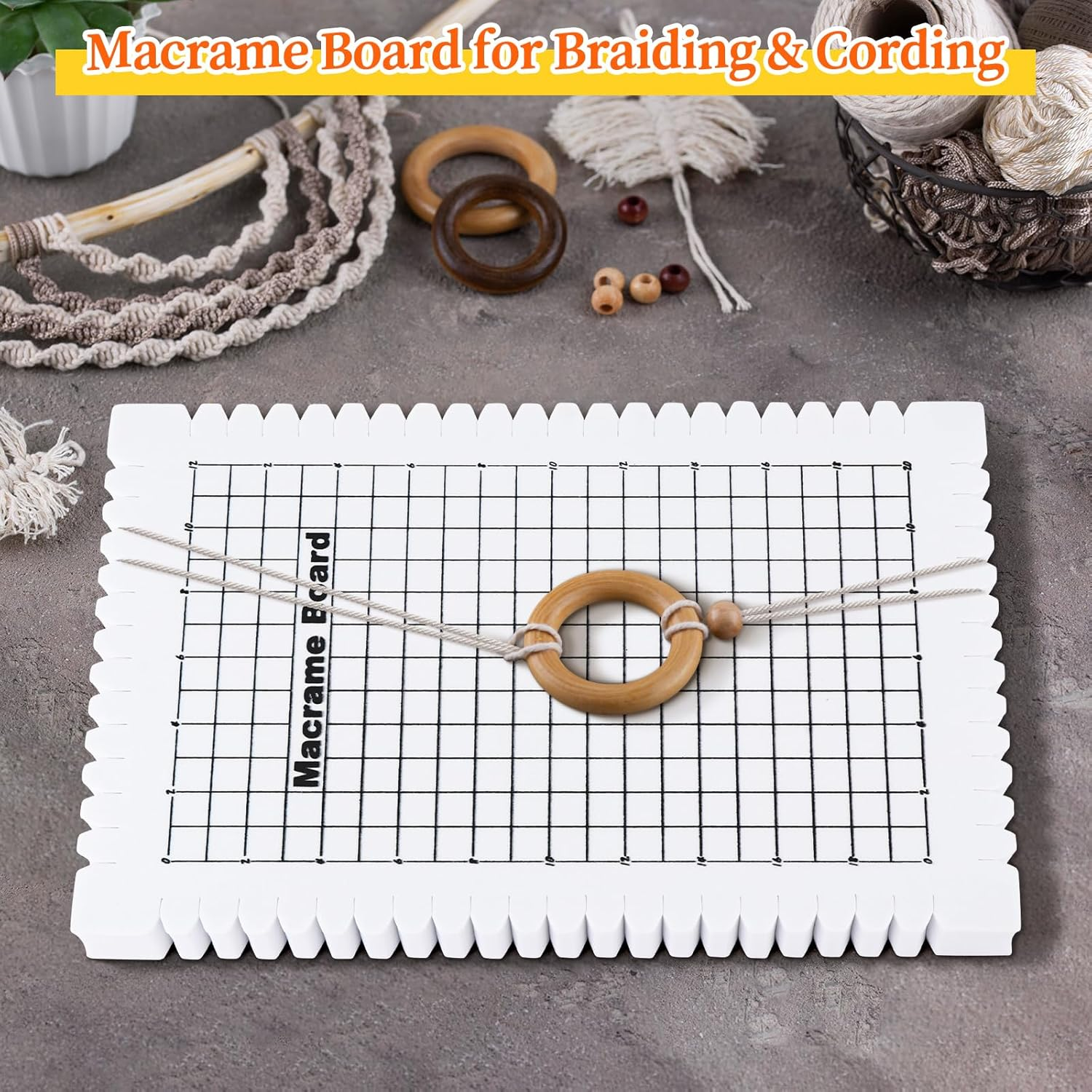 9X6 Mini Macrame Board Instructions Creations Inches Beadsmith Macrame Board image number 2
