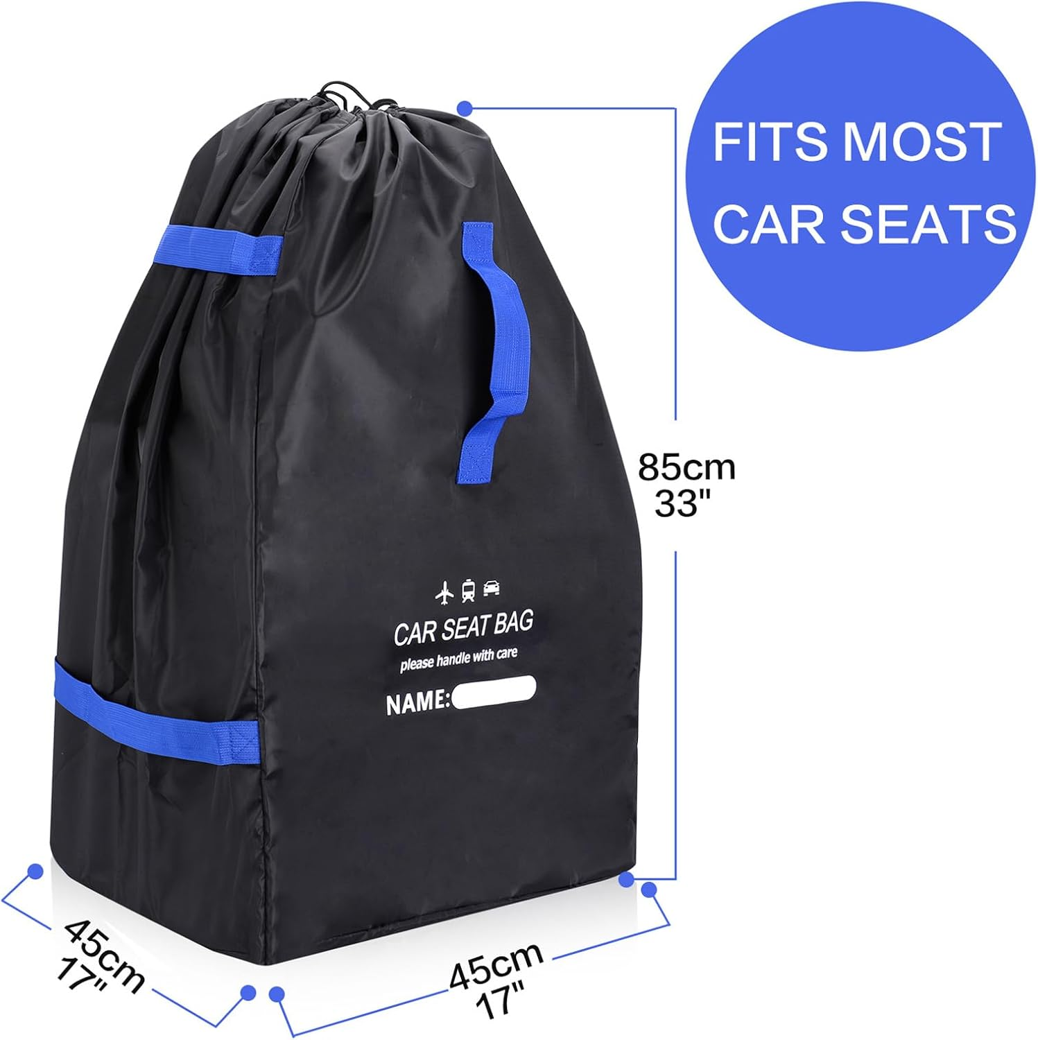 Car Seat Travel Bag & Stroller Bag for Airplane - Large Tear Resistant Gate Check Bag, Fits Convertible Car Seats & Double Strollers, Durable Travel Cover Bag for Air Travel & Jogger image number 3