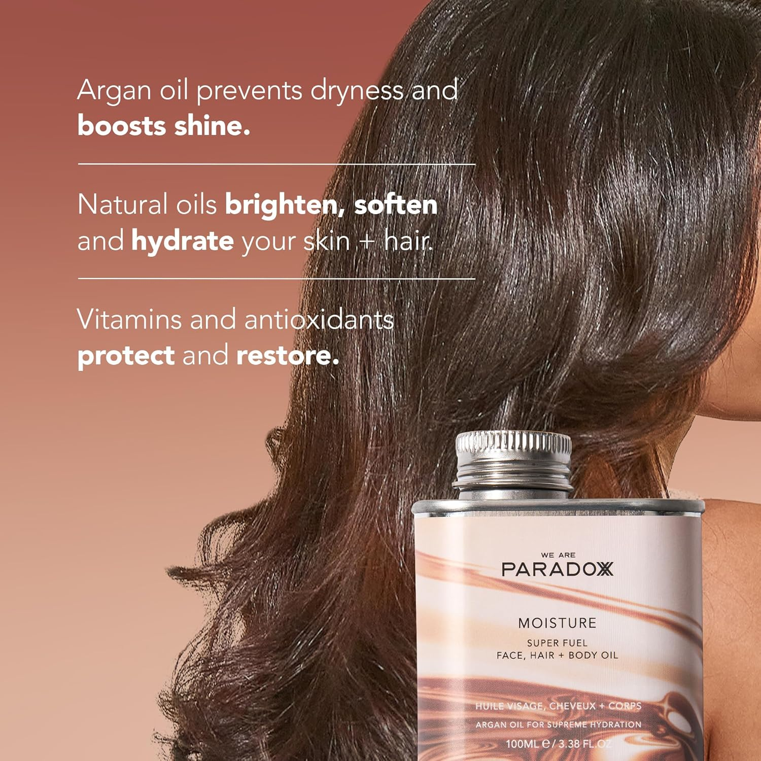 WE ARE PARADOXX Super Fuel Face, Hair, and Body Oil | Hair Treatment for Dry Damaged Hair | Hair Gloss Treatment with Argan Oil | Natural Hair Products | 100 Ml image number 4