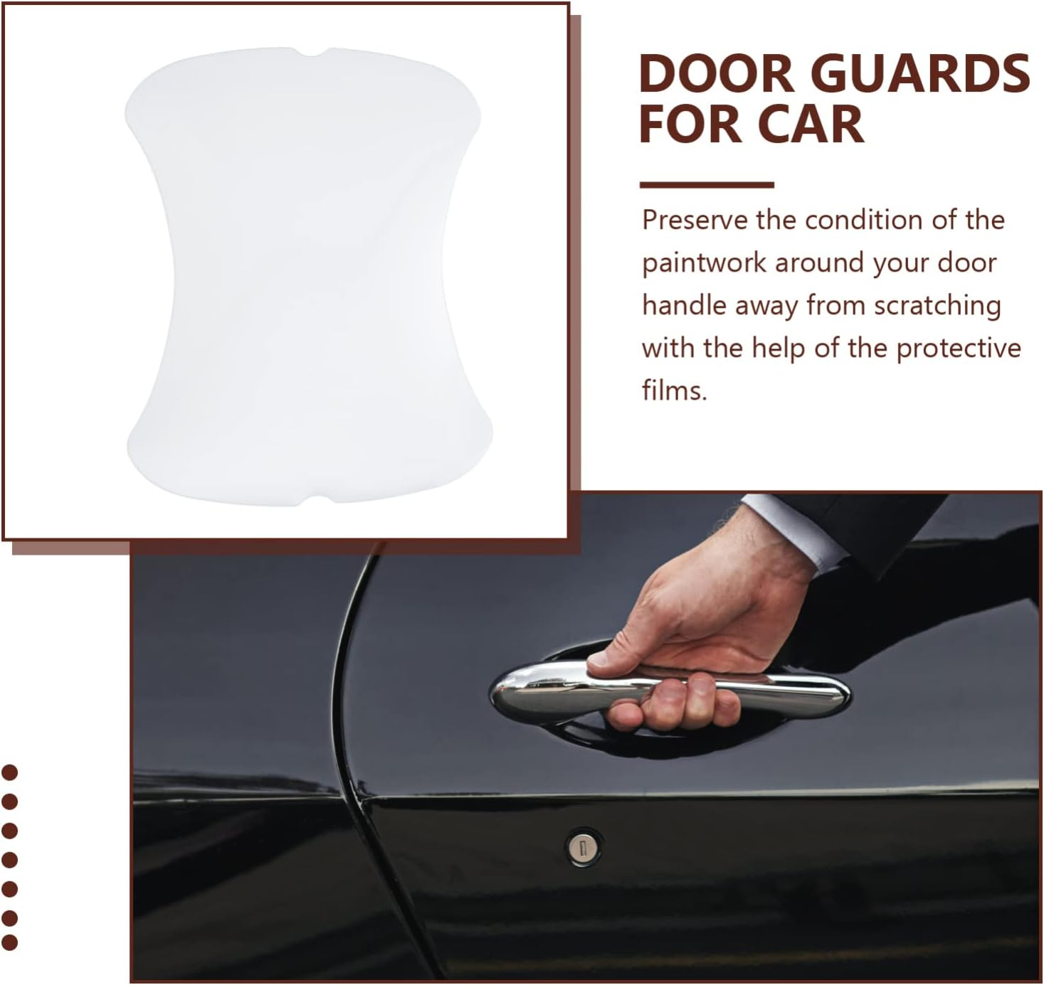 POPETPOP Clear Sheet Protectors 2 Sets Invisible Car Door Handle Scratch Protector Transparent Door Handle Paint Scratch Protection Film Car Door Handle Cup Guard for Grip Recesses Car Door Protector image number 6