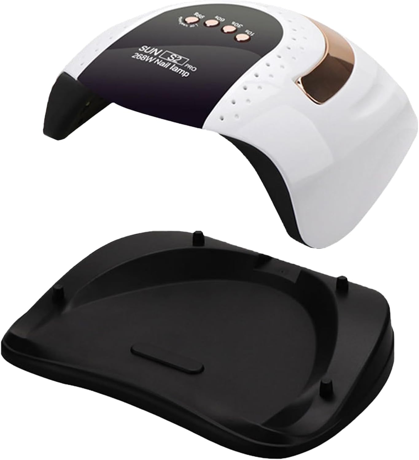 268W UV LED Nail Lamp Portable UV Light for Gel Nails High Power Nail Dryer with 57 LED Beads 4 Timer Settings LCD Display Removable Base Intelligent Infrared Sensor Design