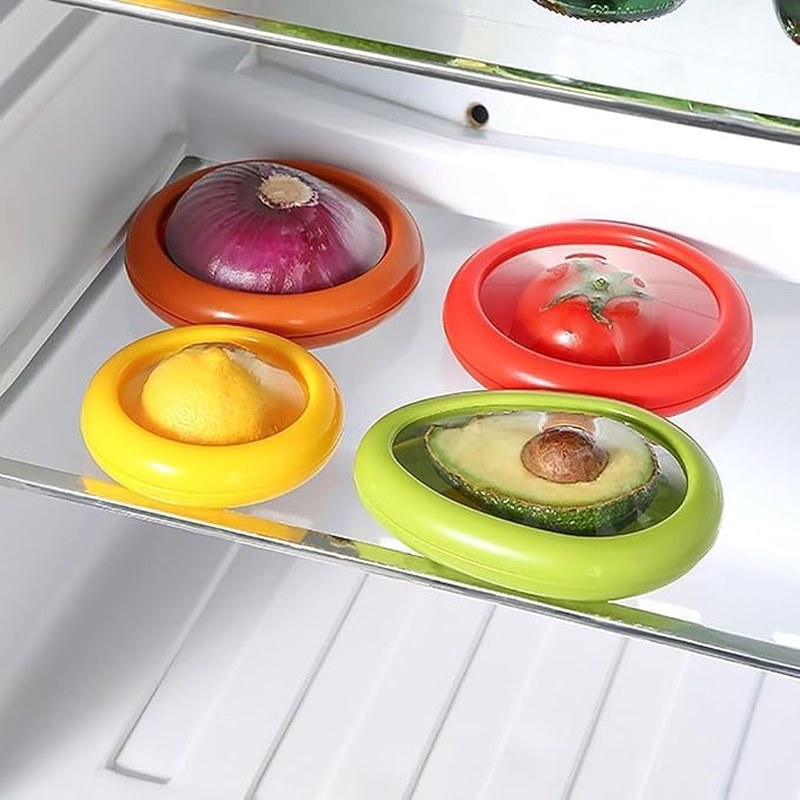 4 Pcs Silicone Fruit Storage Box,Fruit and Vegetable Anti-Oxidation Storage Box,Silicone Fruit and Vegetable Storage Containers Set for Fridge Keep Fresh image number 6
