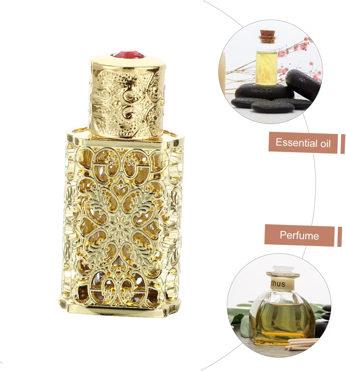 3Pcs 3Ml Perfume Atomizer Essential Oil Bottle Decorative Spray Bottle Metal Glass Travel Size image number 2