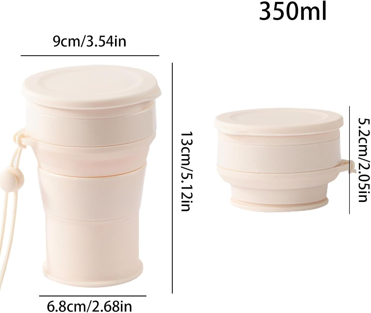 Silicone Folding Camping Cup, Silicone Travel Cup, Stable Stretchable Design Camping Cup, Hygienic Safe Drinking Cup, Quick Drying Camping Mugs for Outdoor Traveling Hiking image number 6