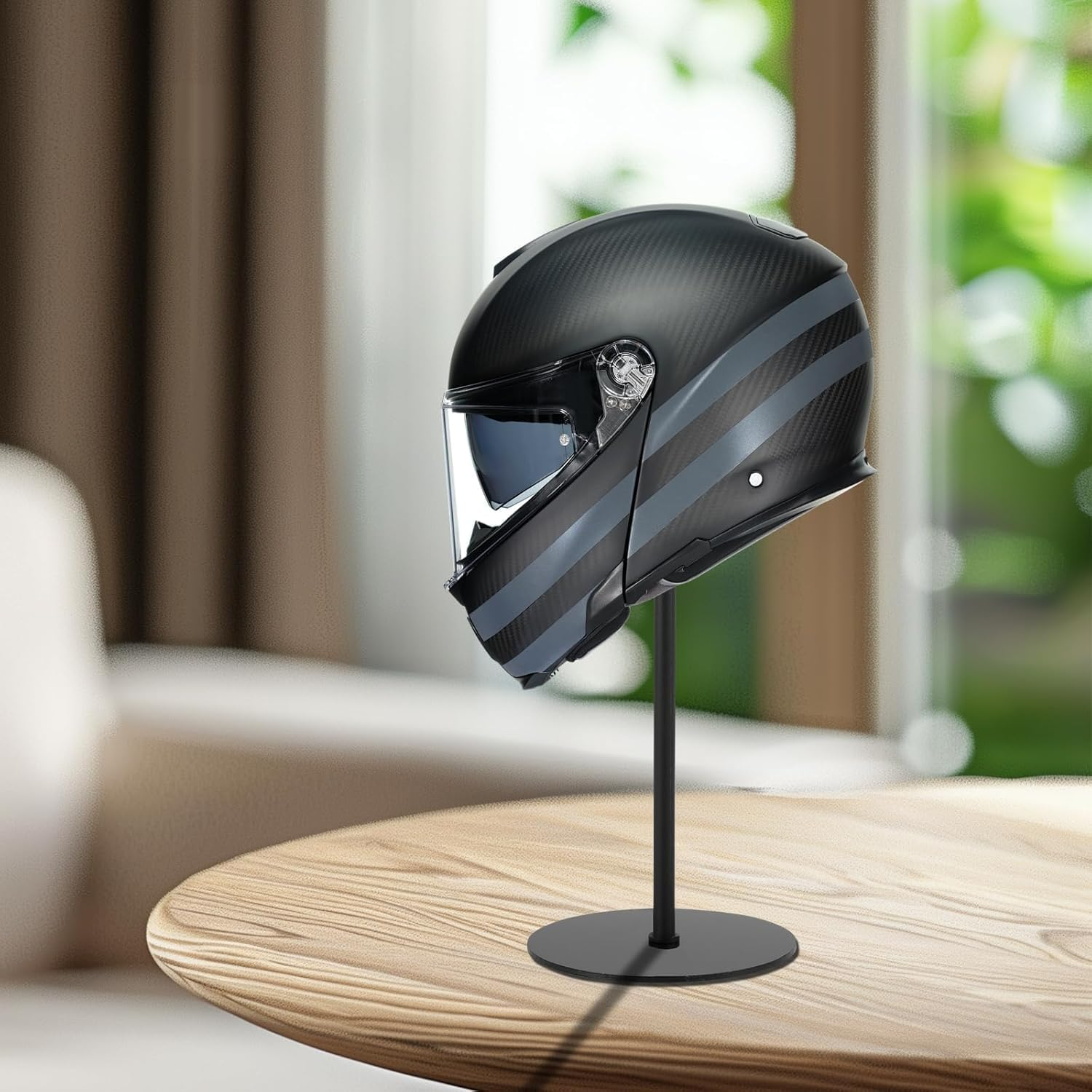 Helmet Stand, Rotating Desktop Hanger Helmet Display Stand, Suitable for Motorcycle Helmets, Hats and Rugby Helmets image number 4