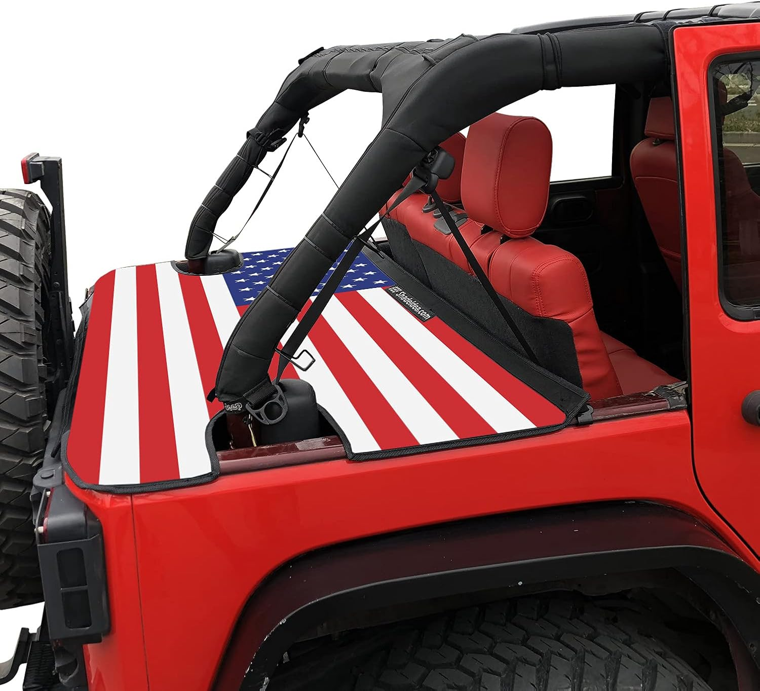 Shadeidea Jeep Wrangler Tonneau Cover JLU 4 Door Rear Trunk Cover Cargo Vinyl Cover for 2018+ JL Unlimited Tailgate Ton Cover-Black-3 Years Warranty