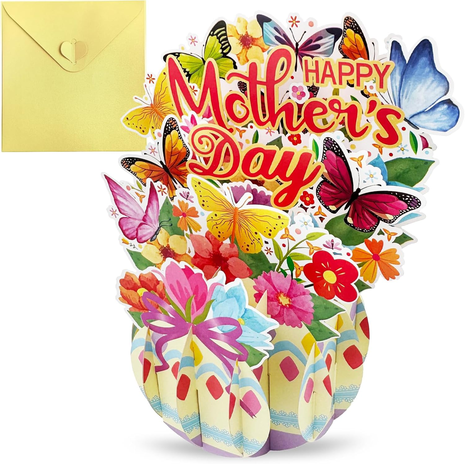 Bighan Pop up Happy Mother'S Day Card, 3D Mother'S Day HAPPY MOTHER'S DAY Pop up Greeting Boxed Cards Anniversary Pop up Cards for Women A image number 1