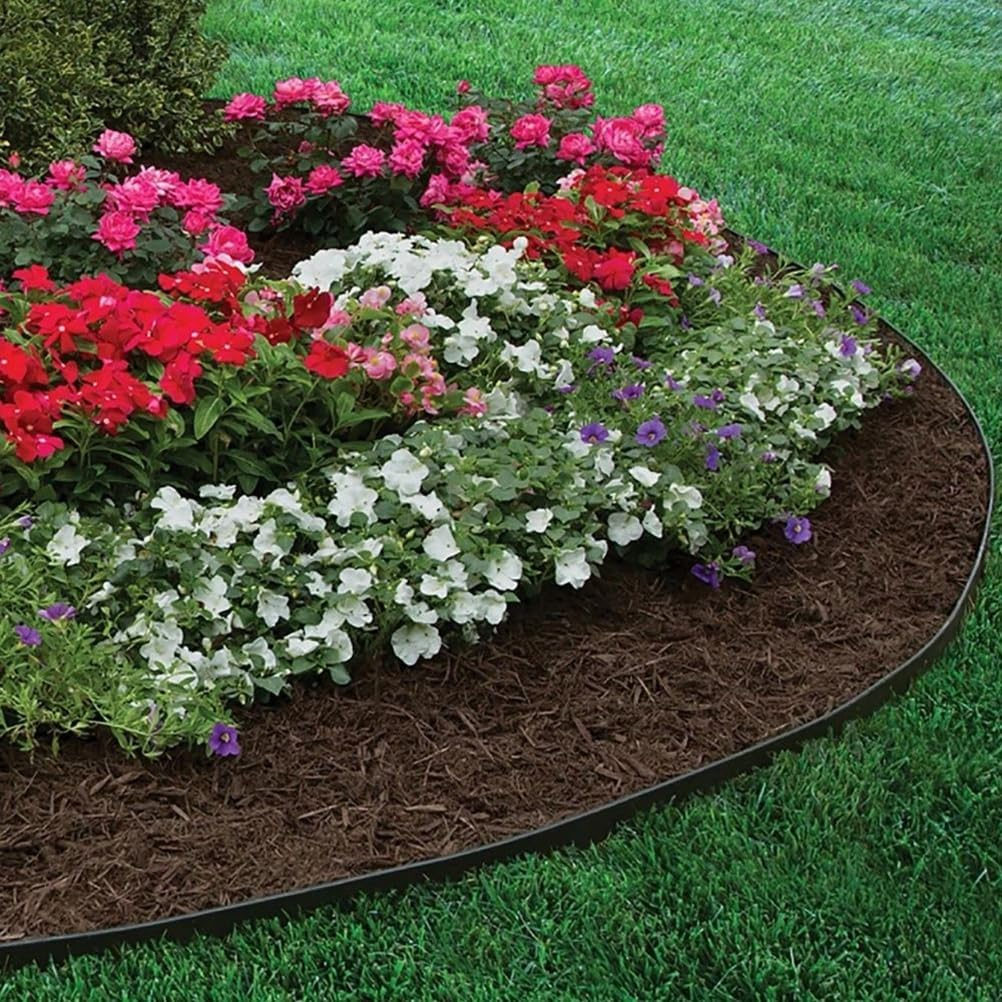 HOT Seal 2 Inch Tall Garden Landscape Edging Kit 20 FT, Bonus 20Pcs Spiral Spikes, Black Plastic Lawn Edging for Landscaping, Lawn, Yard, Flower Gardens Border - Black 20 Ft image number 4