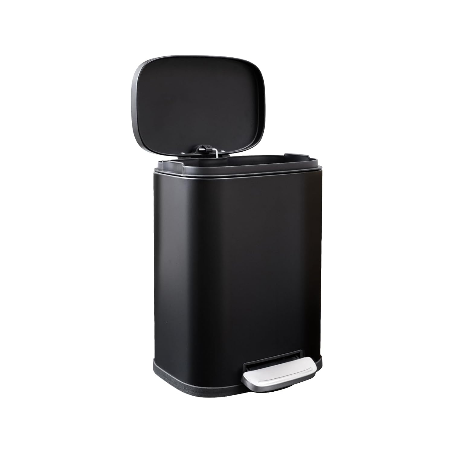 DJLEE 5 Liters 5L Small Trash Can Trash Bin Kitchen Waste Box Bathroom Bins with Lid Small Dust Bin Pedal Garbage Can Kitchen Bin Toilet Office Bedroom Trash Can Metal Black image number 2