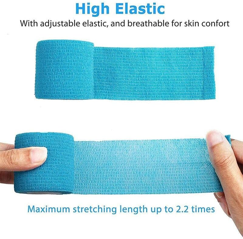 AIMALL 12PCS Self-Adhesive Cohesive Wrap Bandage Pet Vet Wrap First Tapes Multi-Sizes, Perfect for First Aid, Sports, and Animal Care