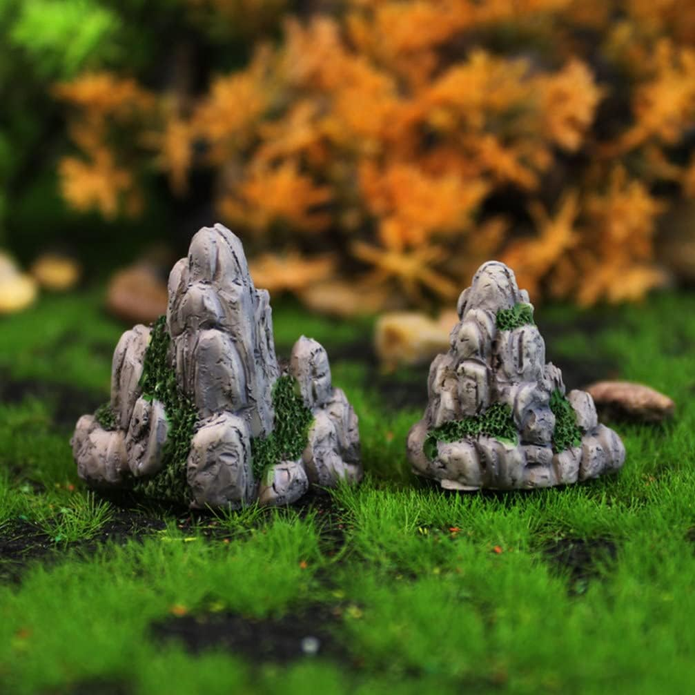 10Pcs Simulated Mini Rockery Figurines Accessories Micro Landscape Rockery Home Desktop Decor Rockery Landscape Decor Miniature Rockery Figurine Fish Resin Zen Garden Aquarium image number 6