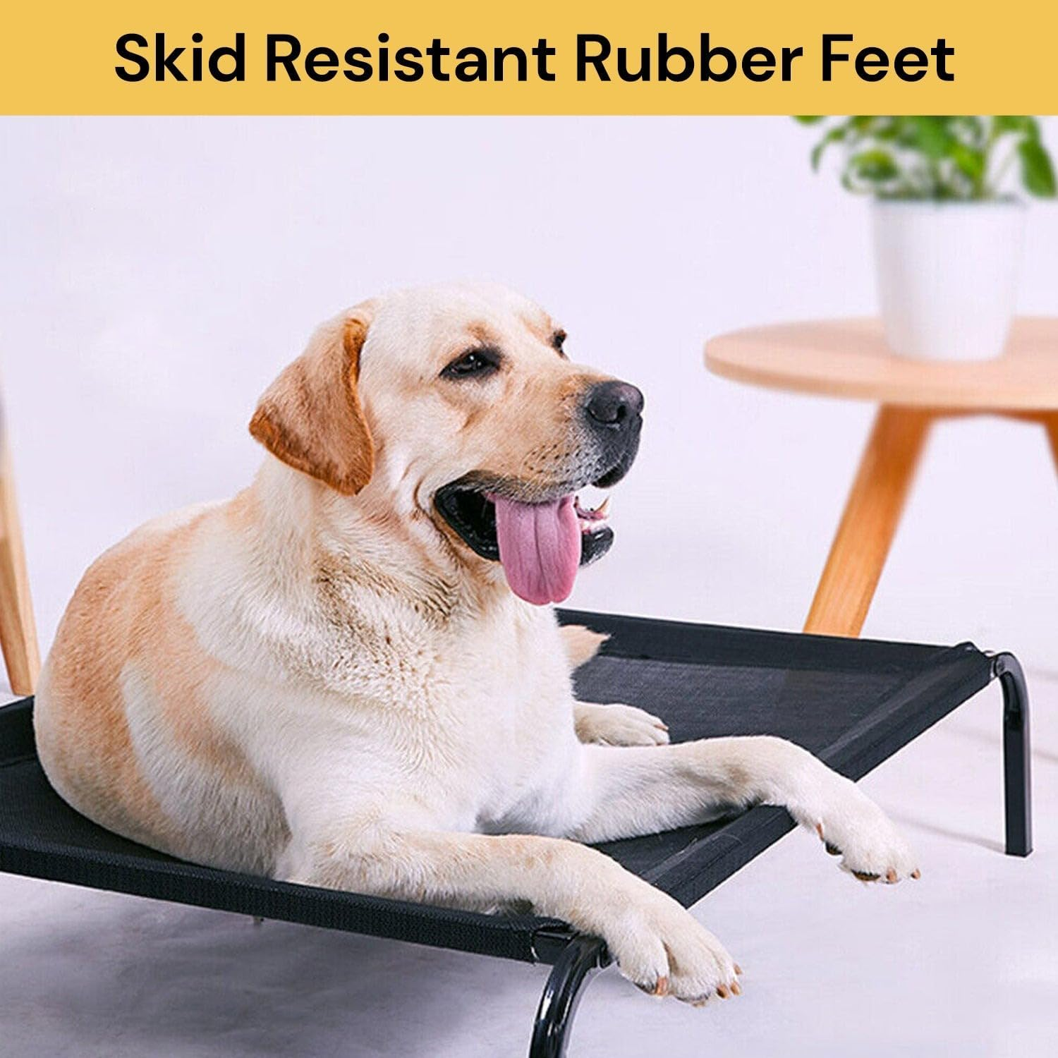 EZONEDEAL Elevated Raised Cooling Cots Bed for Large Dogs, Indoor & Outdoor Pet Hammock, Portable Standing Pet with Washable Breathable Mesh, Non-Slip Feet, Outdoor Raised Cots Bed (M) image number 5