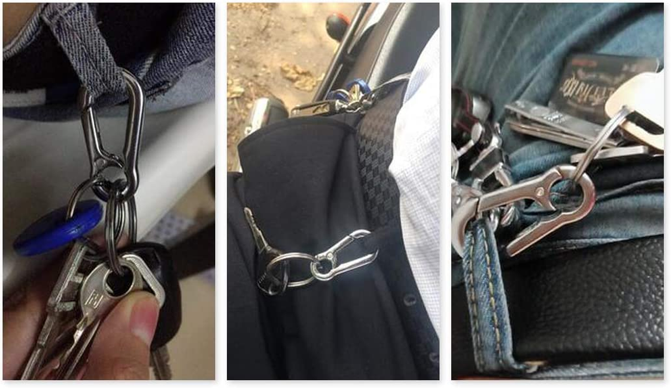 DS. DISTINCTIVE STYLE Carabiner Clip Keyring Stainless Steel Keychain with Snap Hook Quick Release Key Rings image number 1