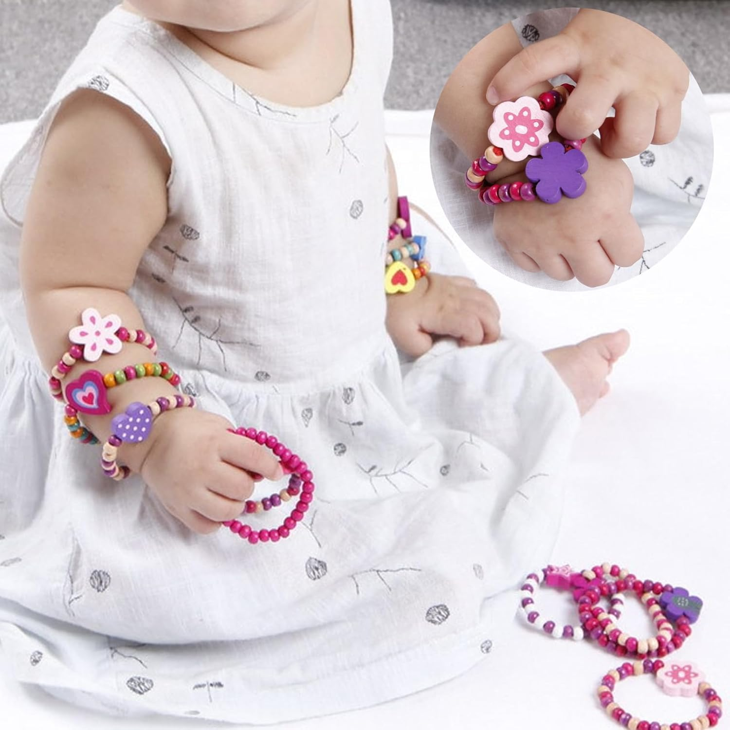 Pack of 24 Children'S Friendship Bracelets, Bracelet for Girls, Children'S Bracelet, Colourful Friendship Bracelets for Children, Perfect Gift for Girls, L, NO, No image number 1