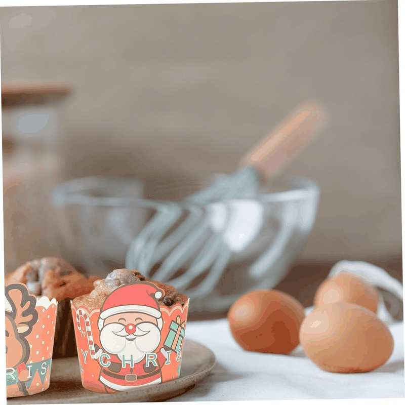 KOMBIUDA 150Pcs Christmas Cake Cups Heat-Resistant Muffin Cups for Baking Decorative Cake Holders for Holiday Parties and Celebrations Random Color image number 1