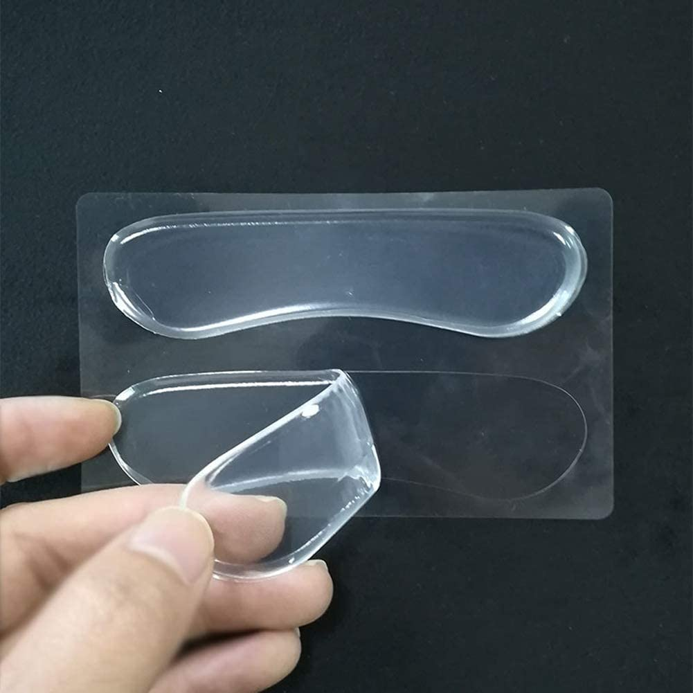 Clear Silicone High Heel Cushion Inserts Pad Heel Grips anti Slip Sandals Gel Strap Strips Foot Support Gel Shoe Sticker Foot Care Protector for Foot Pain Relief, Set of 16, Clear, 16 Piece Set image number 1