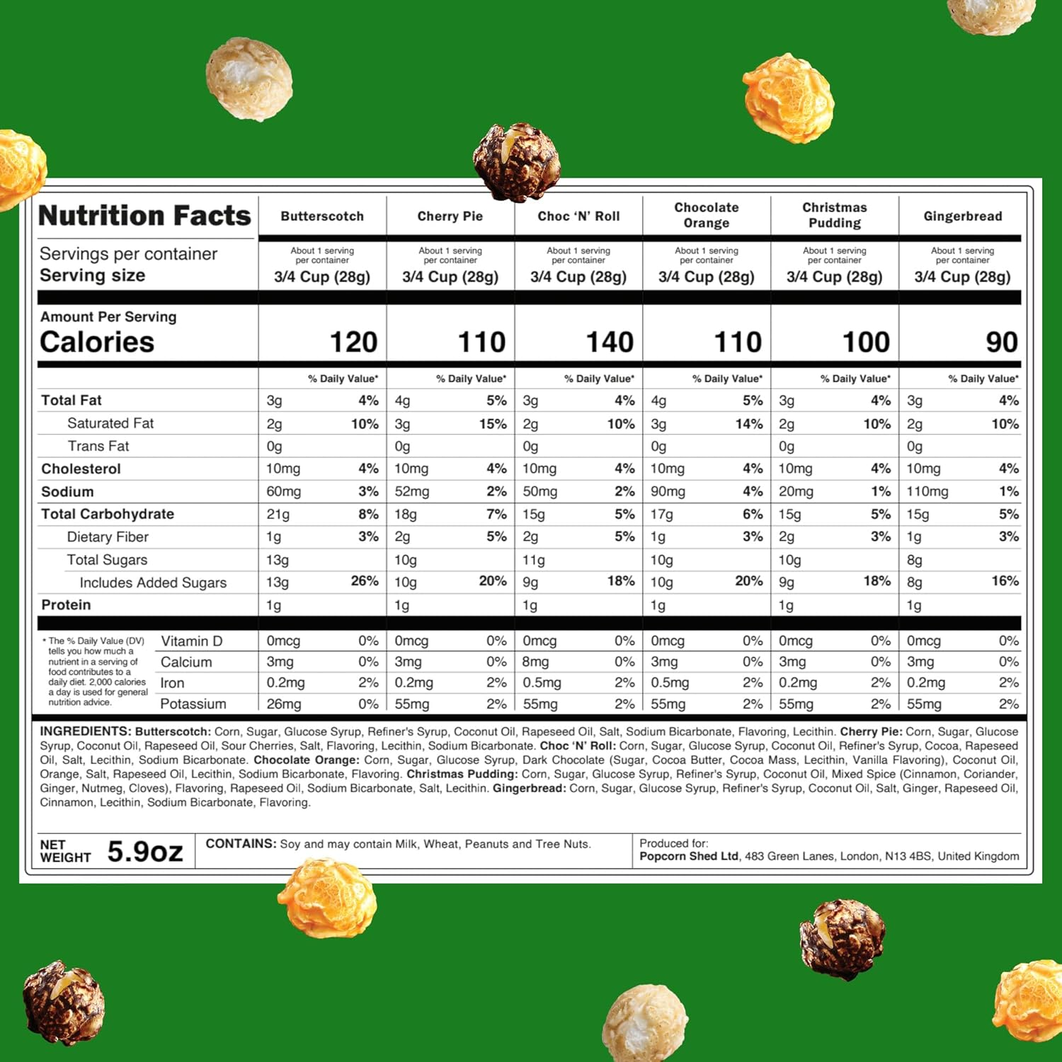 Popcorn Shed Gourmet Popcorn Advent Calendar 2024, 24 Days of Popcorn - 6 Luxury Flavours, Vegan and Gluten Free Foodie Gift, Non-Chocolate Advent Calendar image number 1