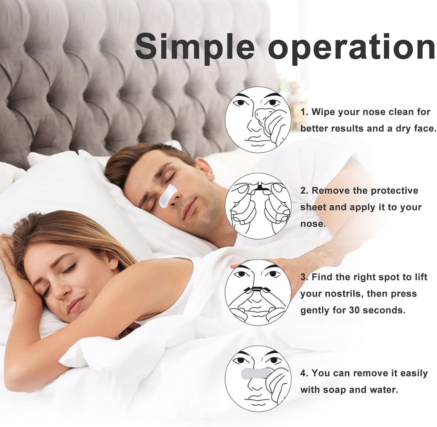 90 Days Supply anti Snoring Nasal Strips-For Men & Women-Snoring Relief Aid-Comfortable Nasal Strips for Nighttime Use image number 5