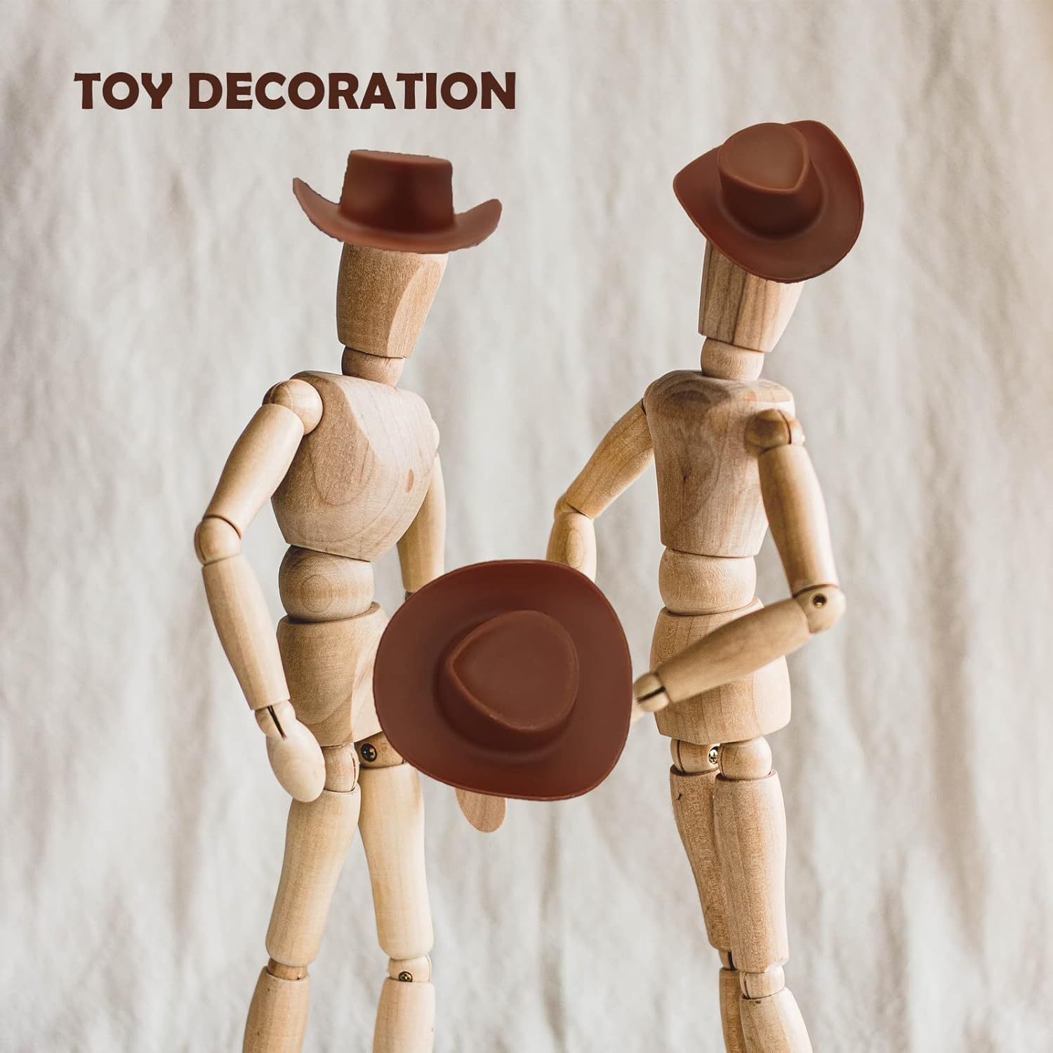 20 Pcs Plastic Mini Cowboy Hats Cowgirl Hats for Crafts Western Party Accessories Decoration image number 6