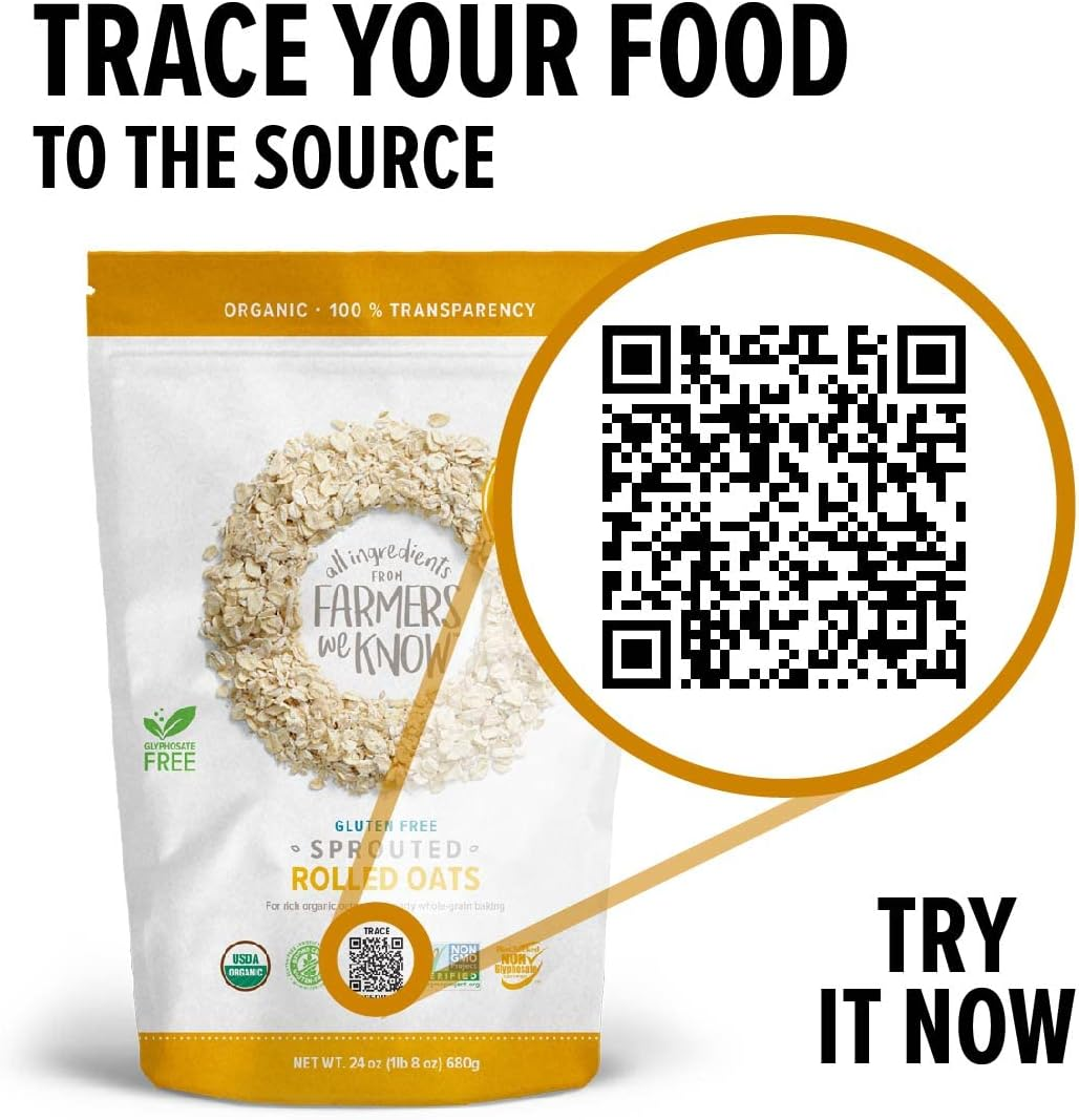 One Degree Organic Foods Sprouted Rolled Oats, USDA Organic, Non-Gmo Gluten Free Oatmeal, 24 Oz., 4 Pack image number 4