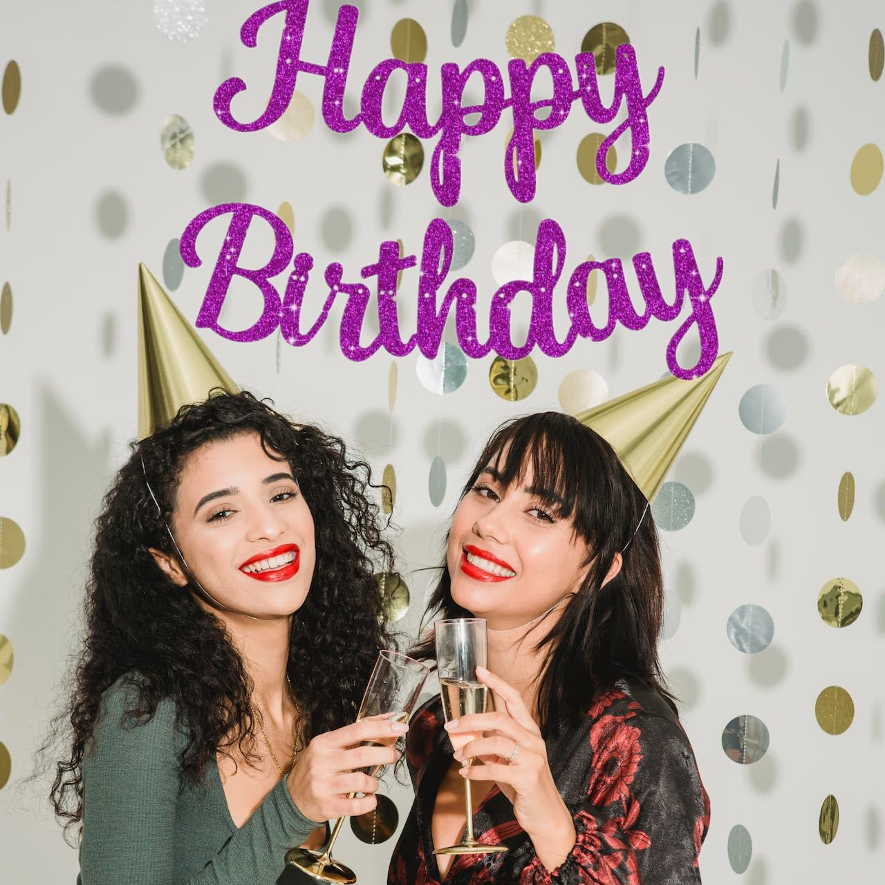 Cursive Glitter Happy Birthday Banner, 10 Feet Birthday Party Decorations HBD Sign Decor (Hot Pink) image number 5