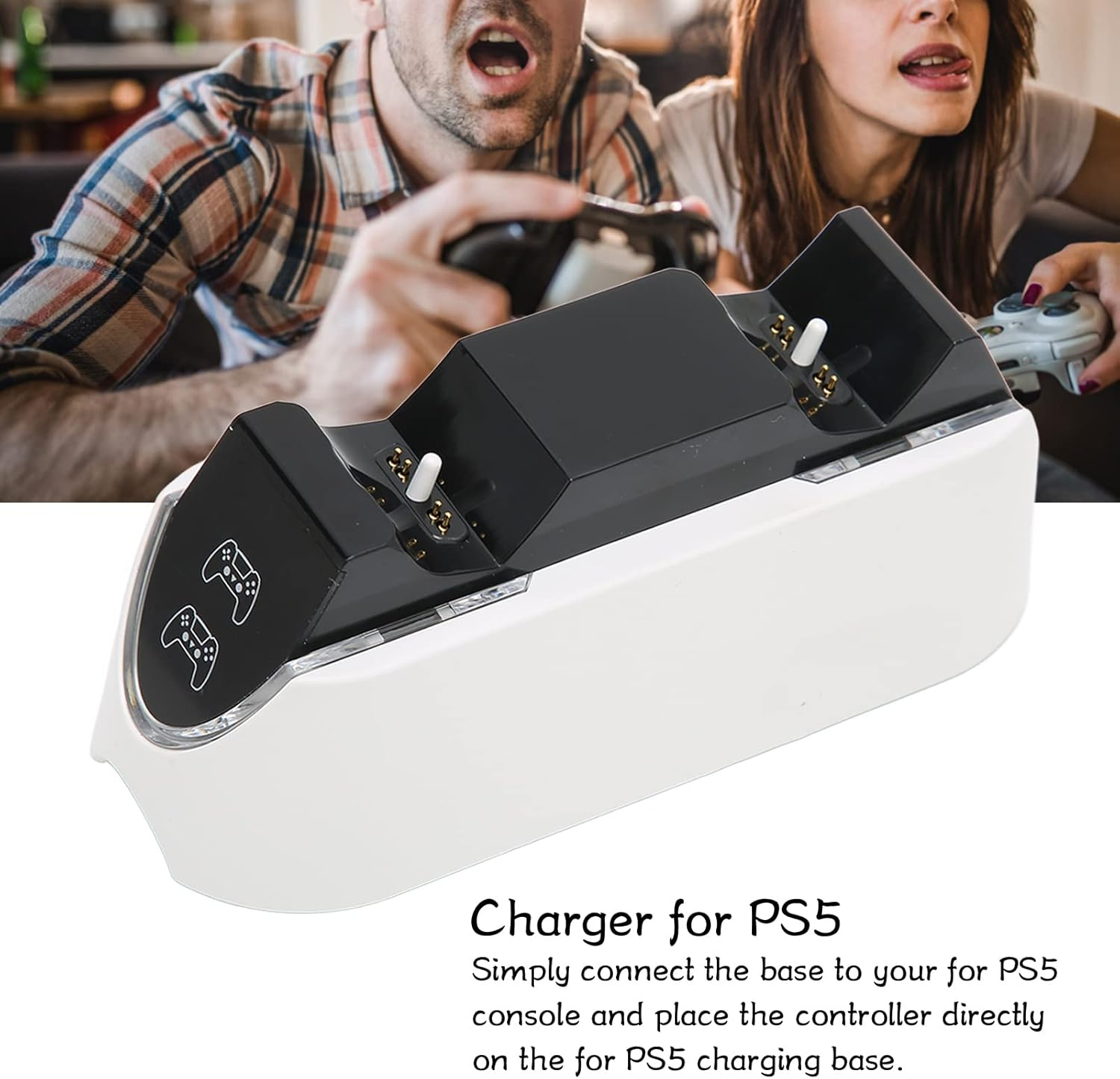 For Controller , for Charging Station with LED Charging Indicator, Non-Slip Mat, Fast Charging Dual Sense Controllers for Charging with Dual Controller image number 6