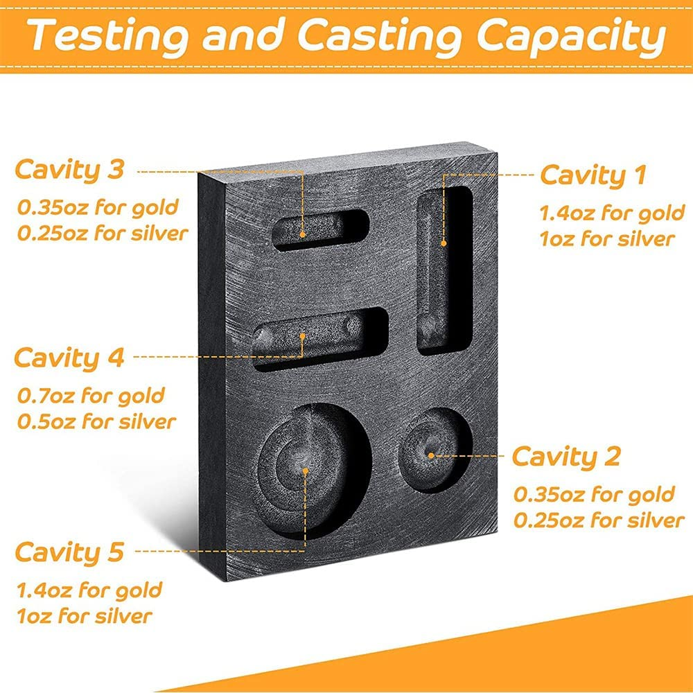 Crucible Graphite Square Melting Casting Refining Ingot Mould Gold Silver Copper image number 1
