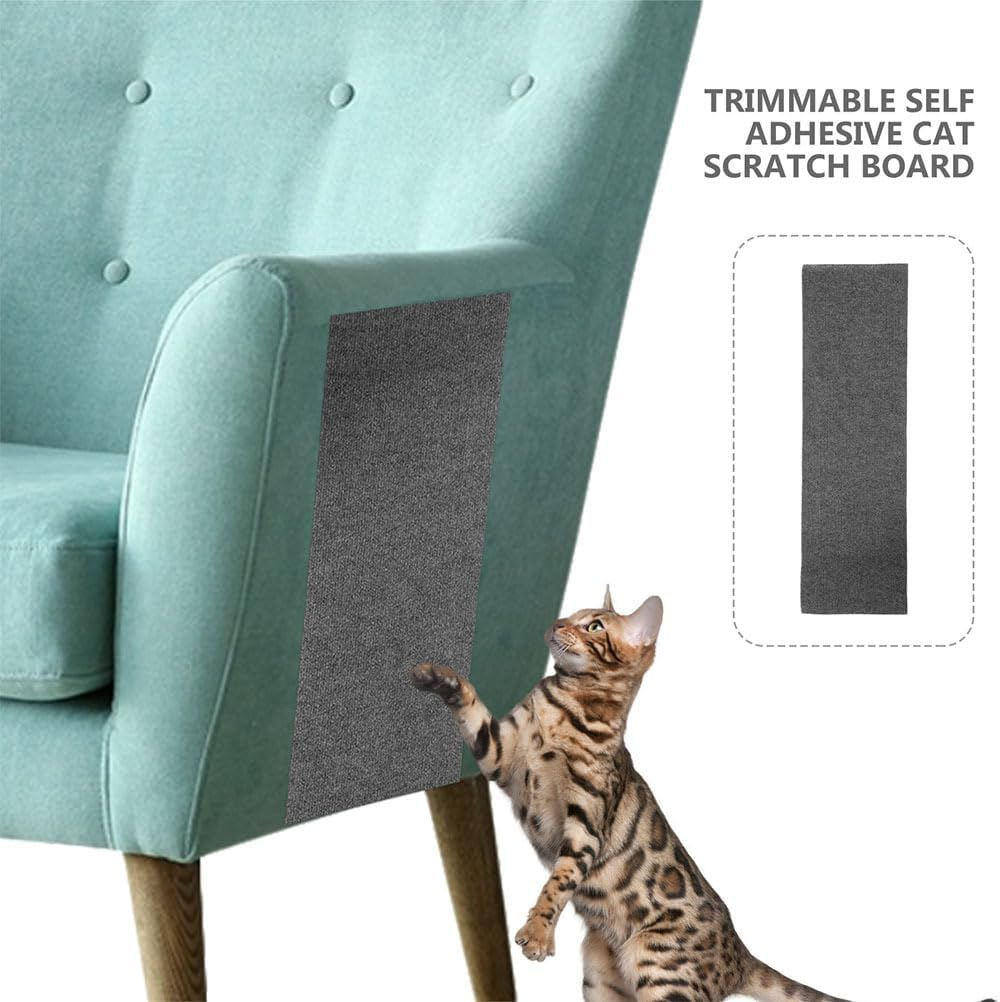 HANABASS Cat Scratch Pad 30X60Cm Self-Adhesive Furniture Protector Cuttable Cat Scratcher Mat for Couch and Trees Light Grey image number 6